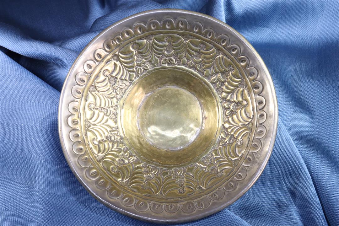 Antiques of embossed brass bowl arabic