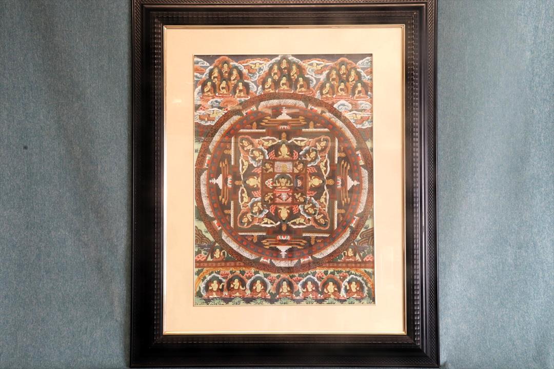 Antiques of gouache on canvas mandala thangka