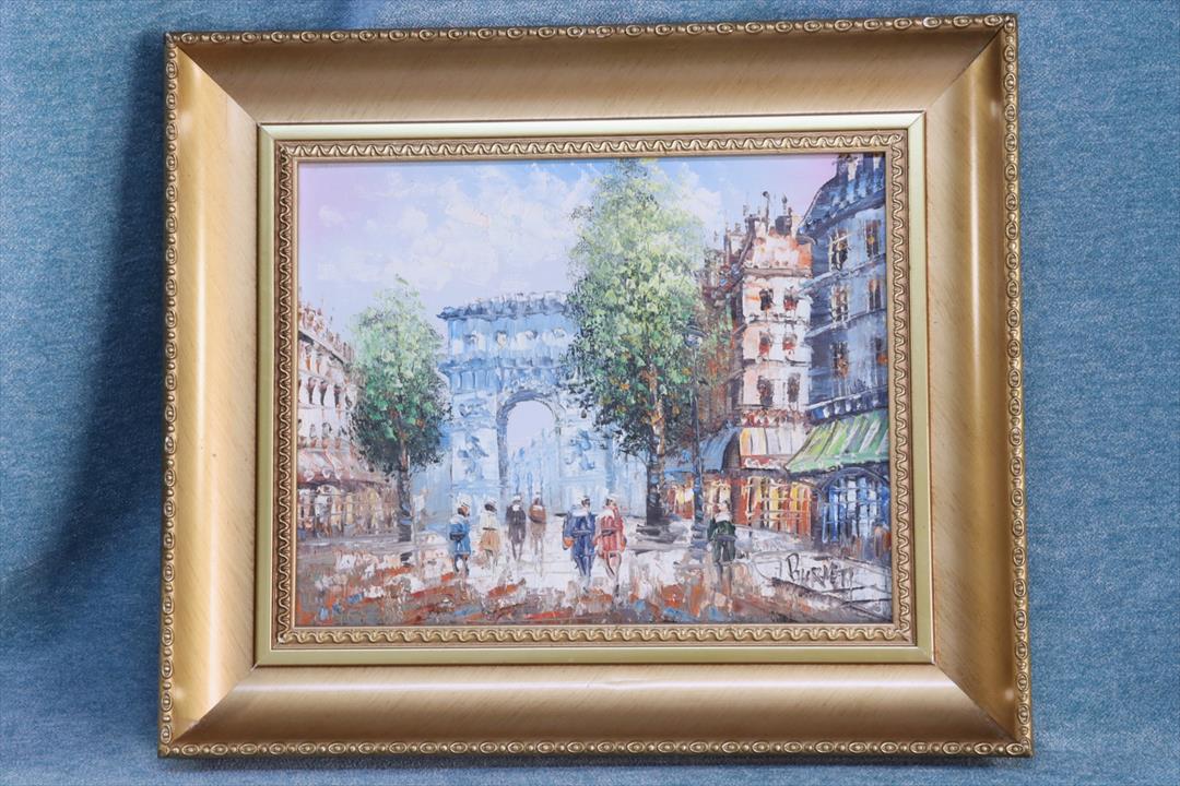 Antiques of oil painting arc de triomphe paris signed caroline burnett