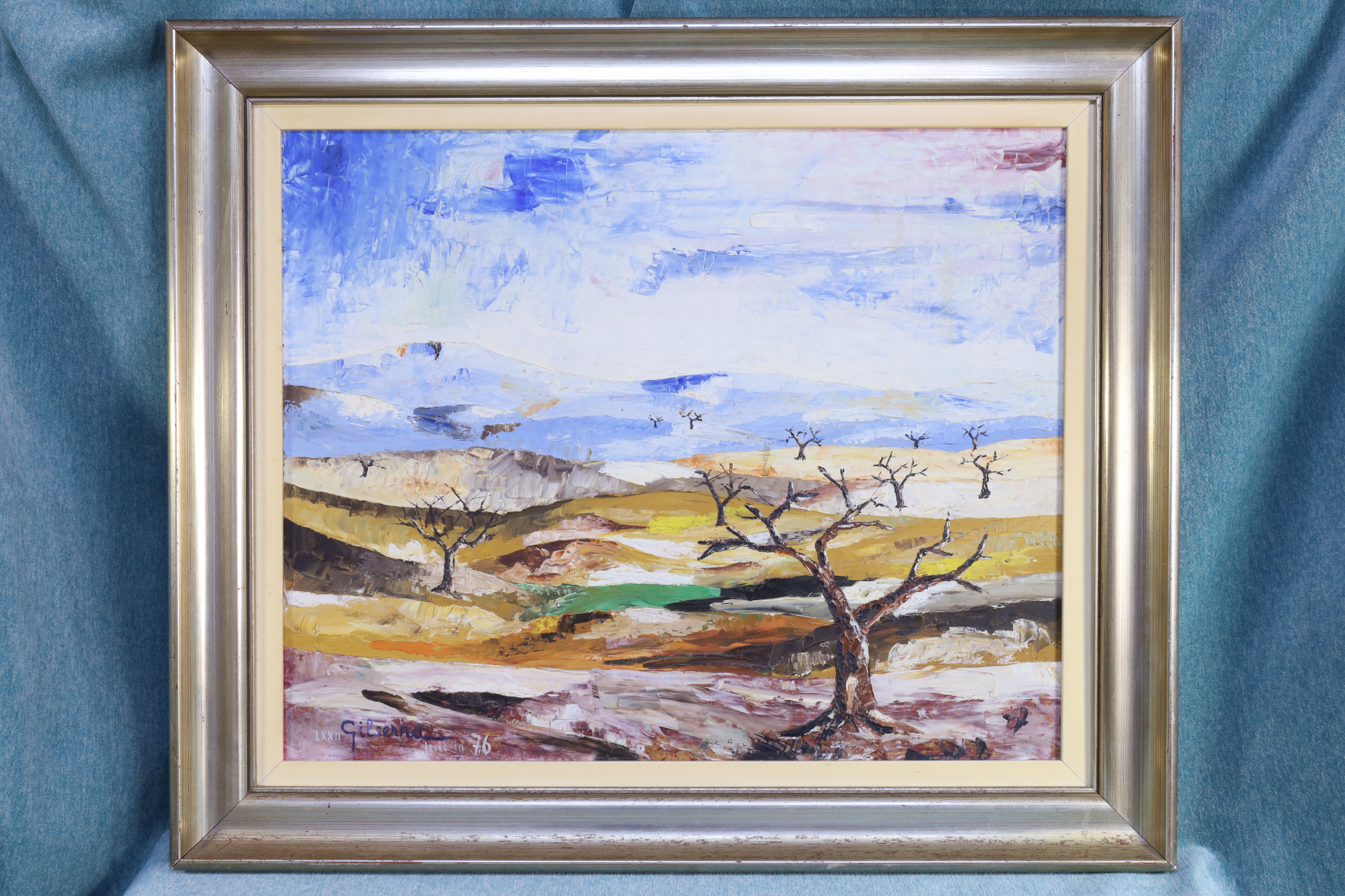 Antiques of oil painting arid landscaperogelio gil sernasigned and dated