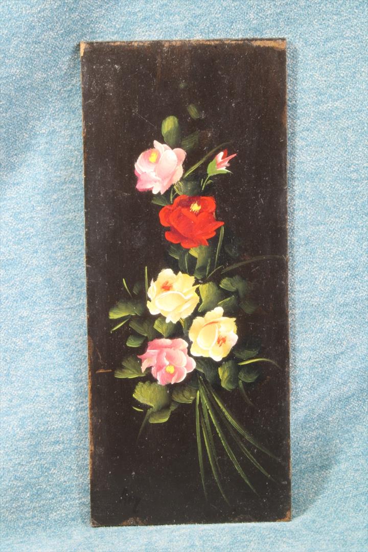 Antiques of oil roses small pressed cardboard board