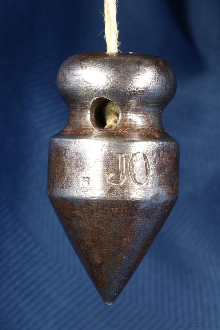 Antiques of plumb bob perico with anagram jo iron th c