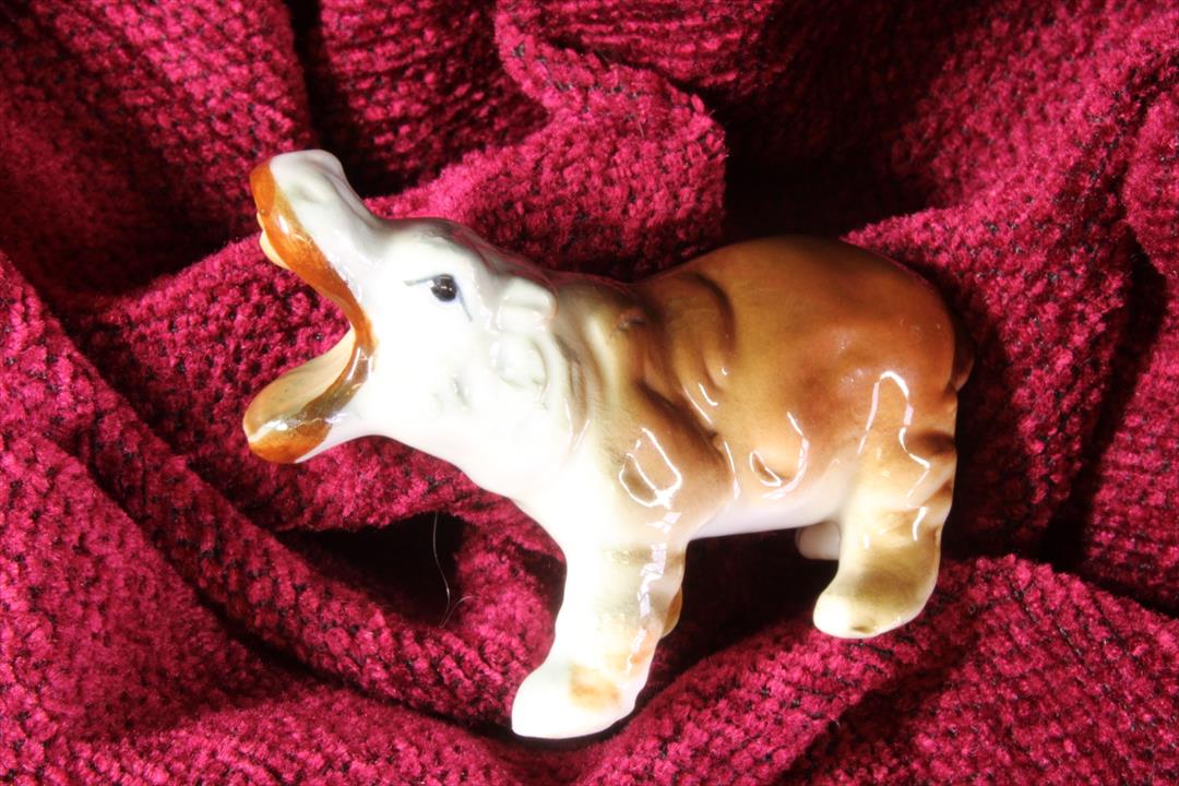 Antiques of porcelain figure miniature hippopotamus