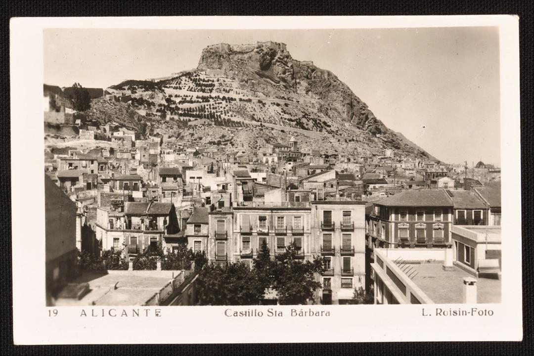 Antiques of postcard alicante castle santa barbara photographic paper