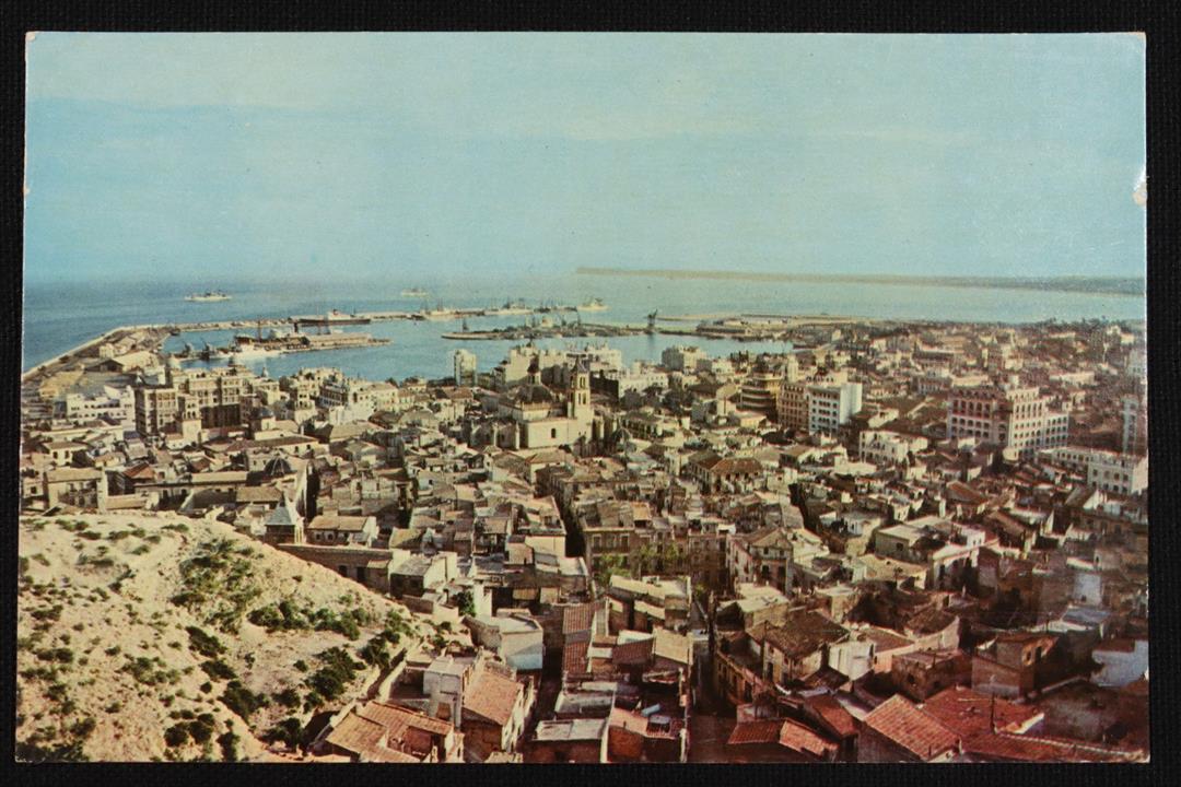 Antiques of postcard the city from the castle of sta barbara castle colour