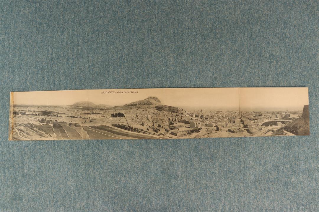 Antiques of quadruple postcard alicante panoramic view