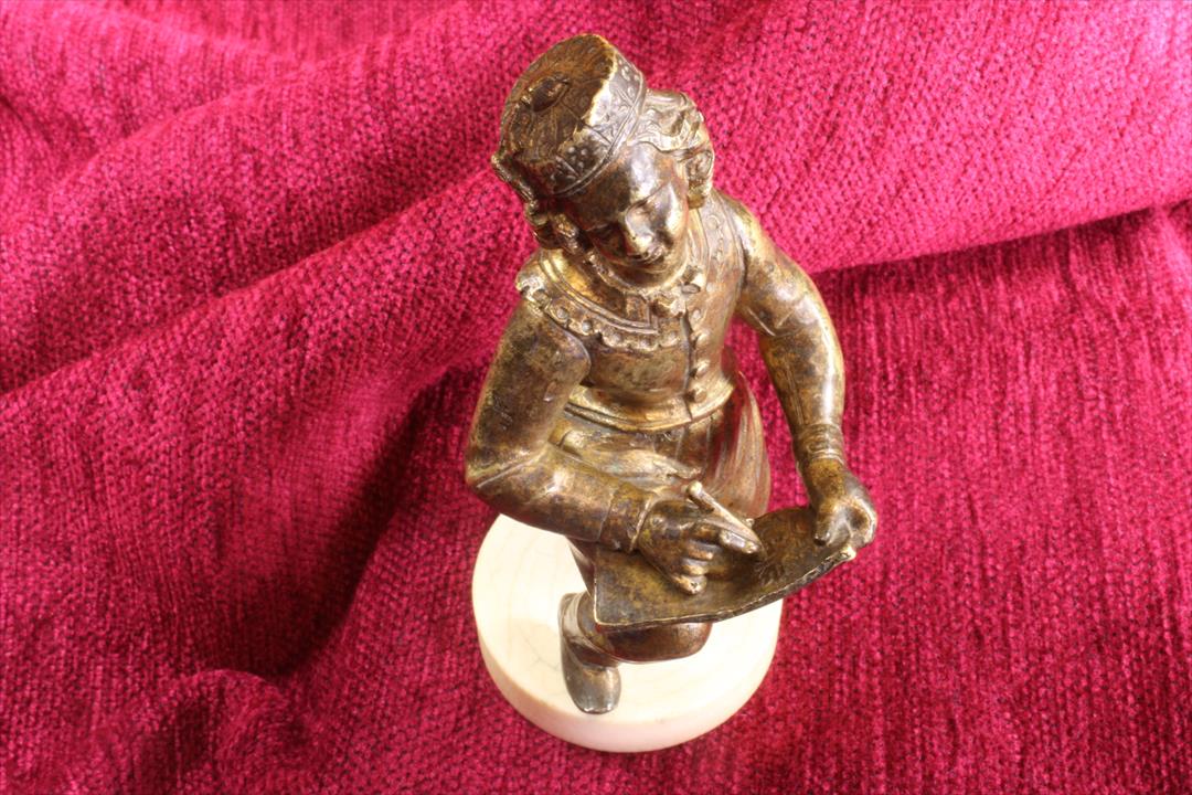 Antiques of sculpture scribe with robes bronze