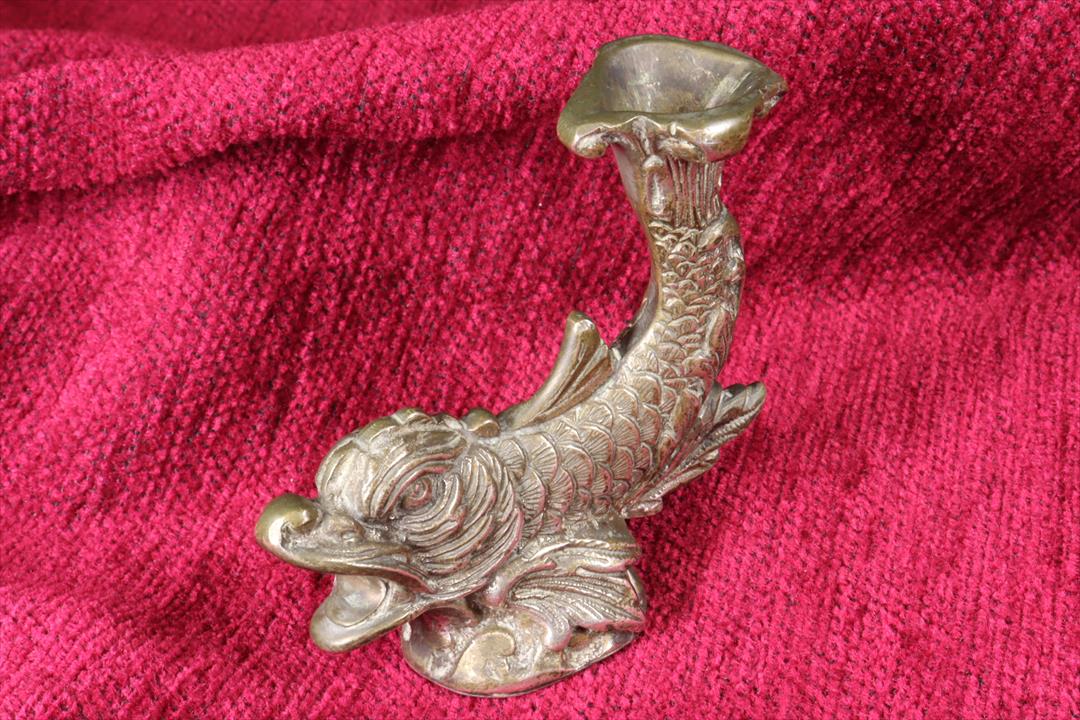 Antiques of small candlestick fish mixed metals