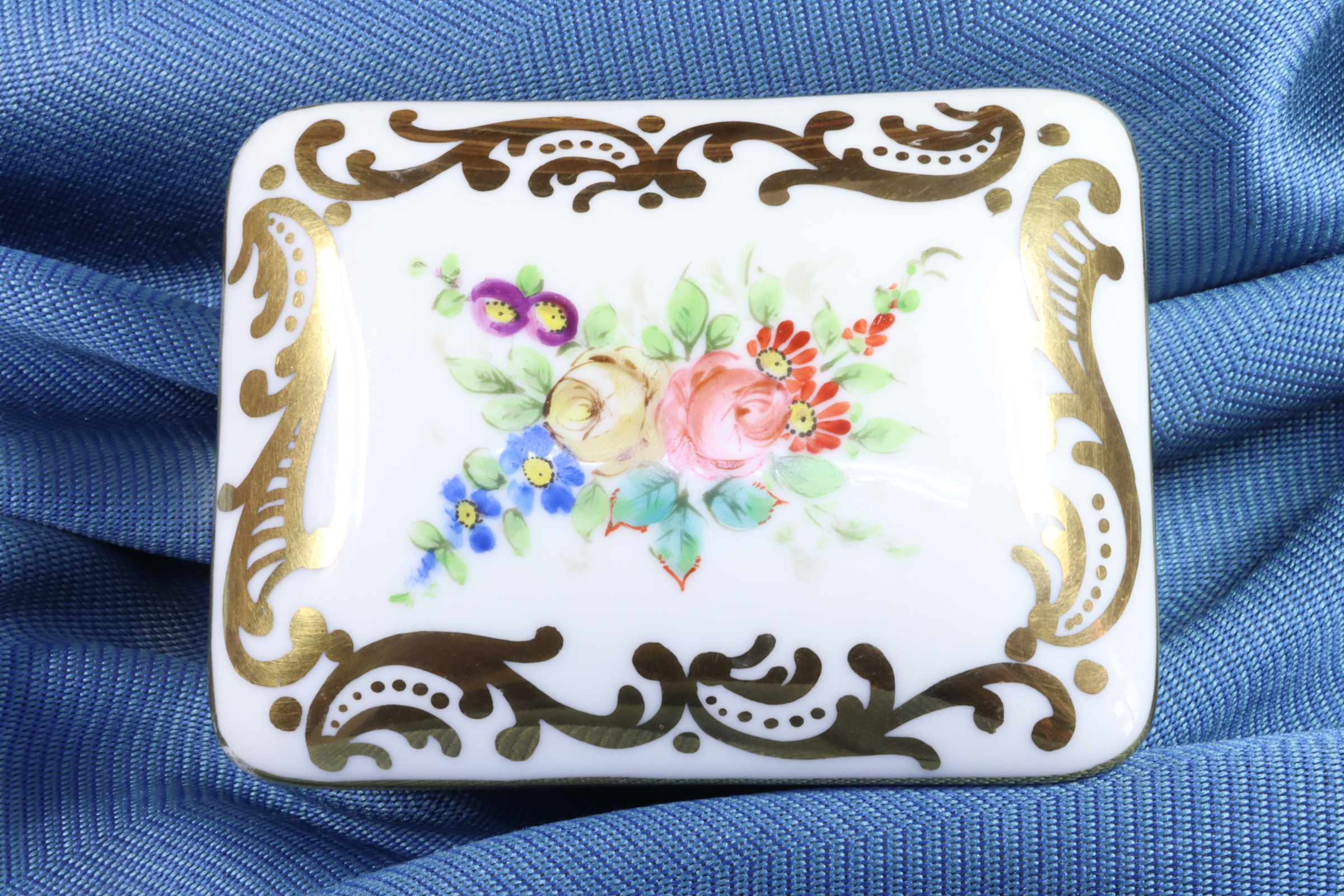 Antiques of french porcelain rectangular box porcelaine de paris france