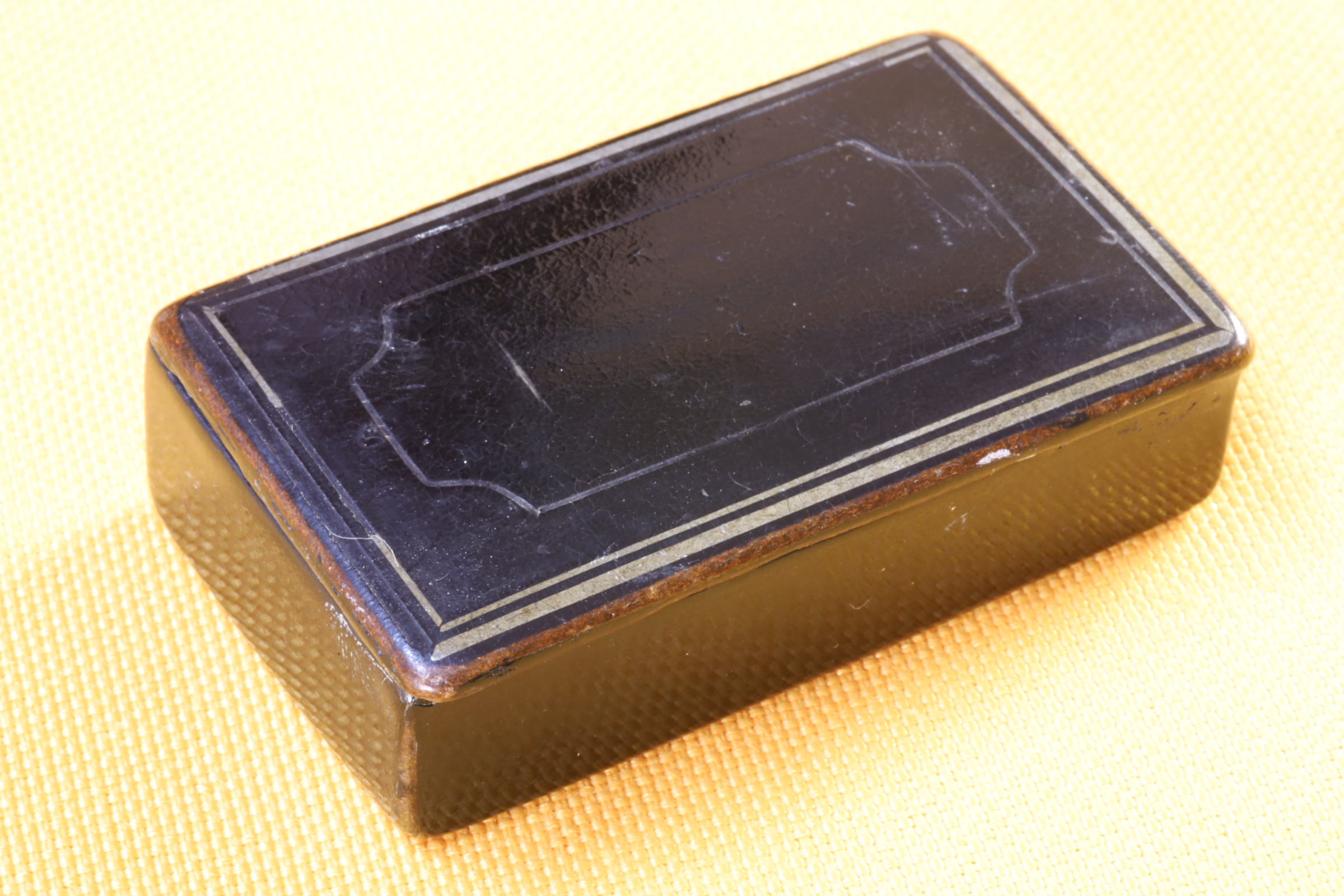 Antiques of black rectangular wooden box box