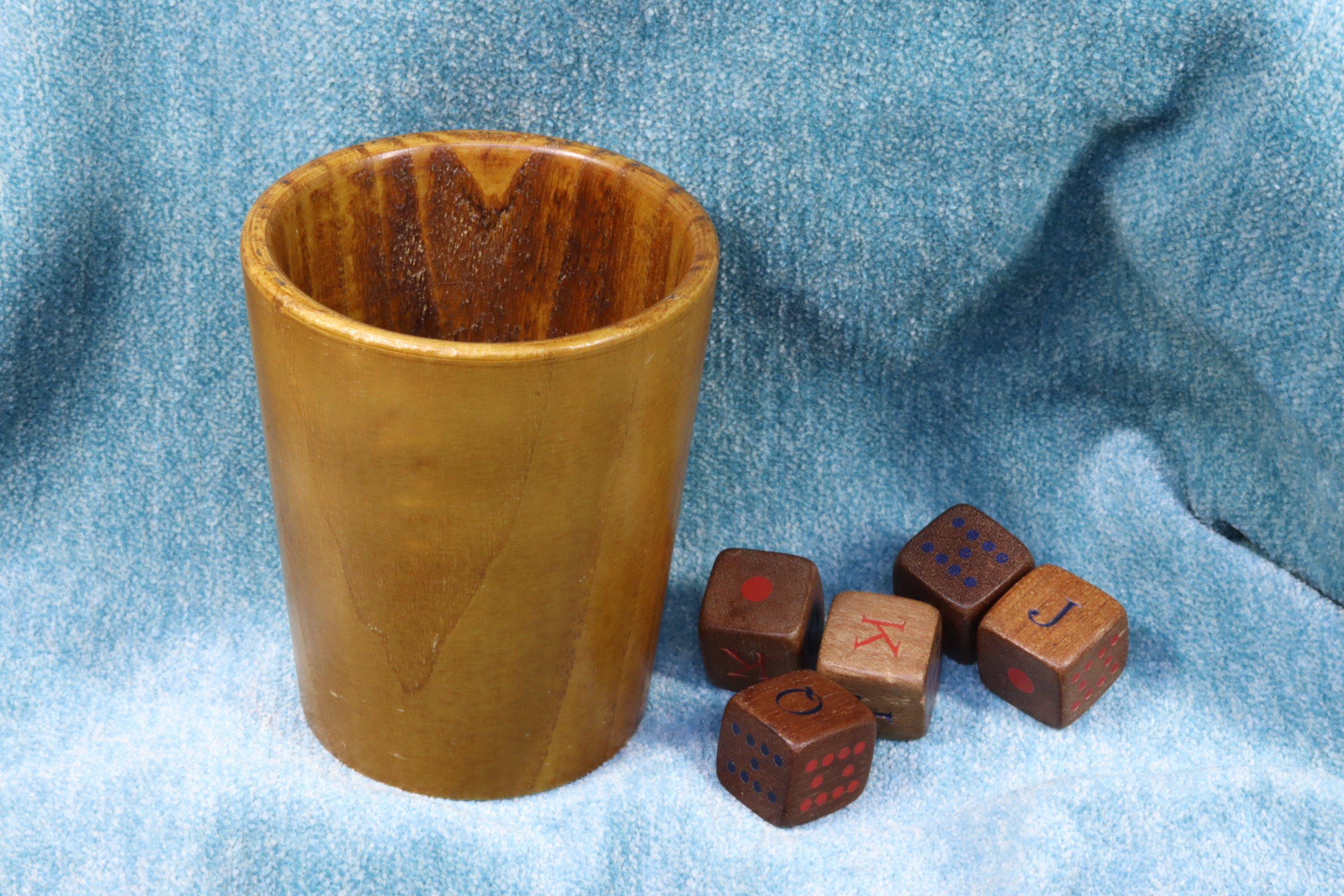 Antiques of wooden dice cup th century