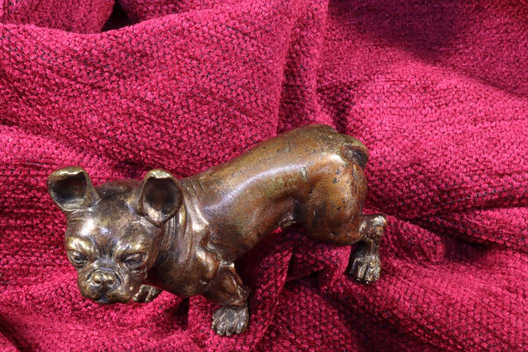 ESCULTURA PERRO BULLDOG FRANCÉS. BRONCE. (t)