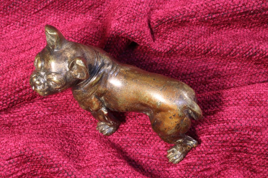 ESCULTURA PERRO BULLDOG FRANCÉS. BRONCE. (t)