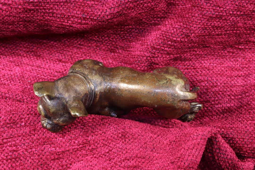 ESCULTURA PERRO BULLDOG FRANCÉS. BRONCE. (t)