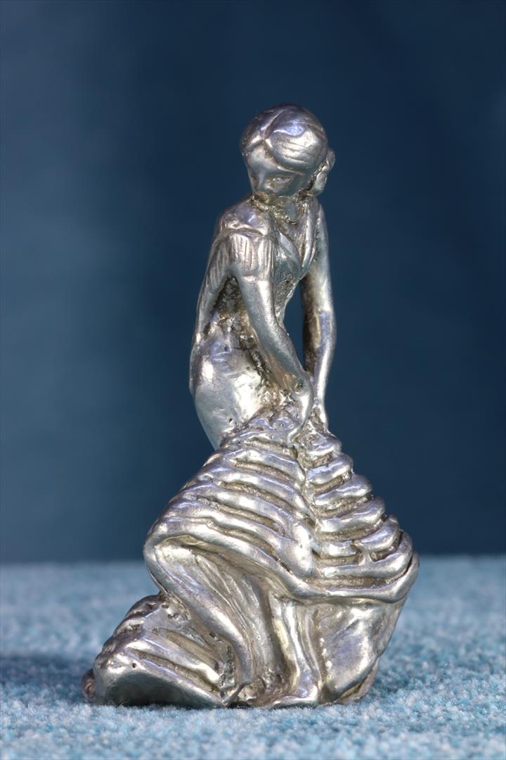 FIGURA BAILARINA SEVILLANA MINIATURA. PLATA. (t)