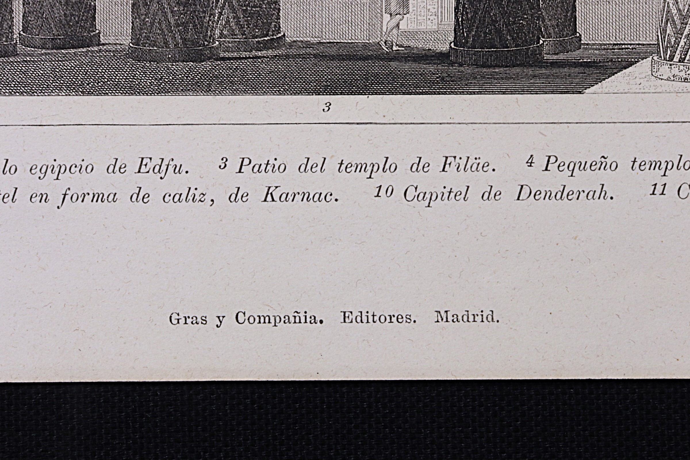 GRABADO ARQUITECTURA 2 GRAS. TEMPLO EDFU, KARNAC, ELEFANTINA, ETC.
