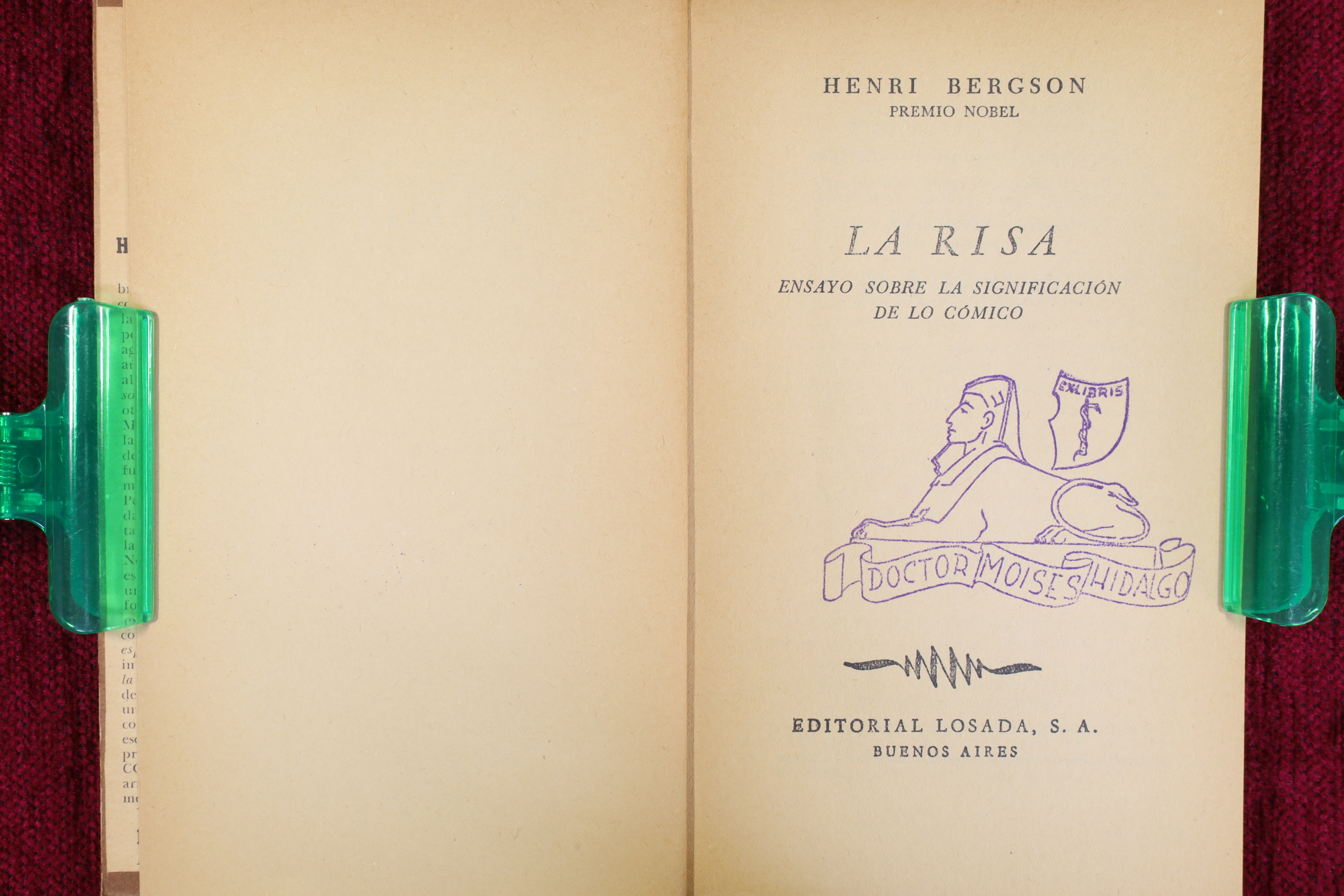 LA RISA. ENSAYO SOBRE LA SIGNIFICACIÓN DE LO CÓMICO. 1953