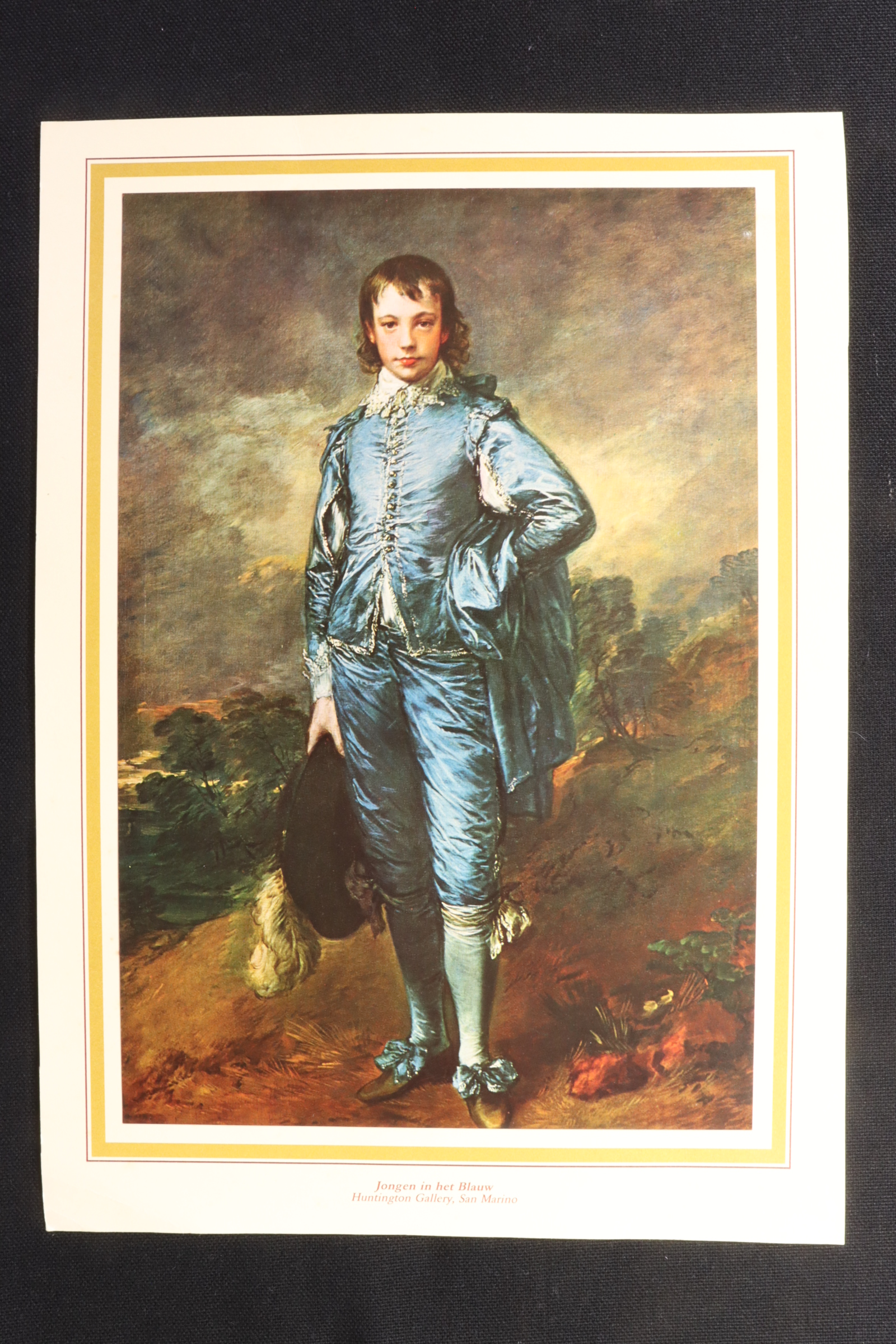 Antiques of print boy dressed in blue gainsborough