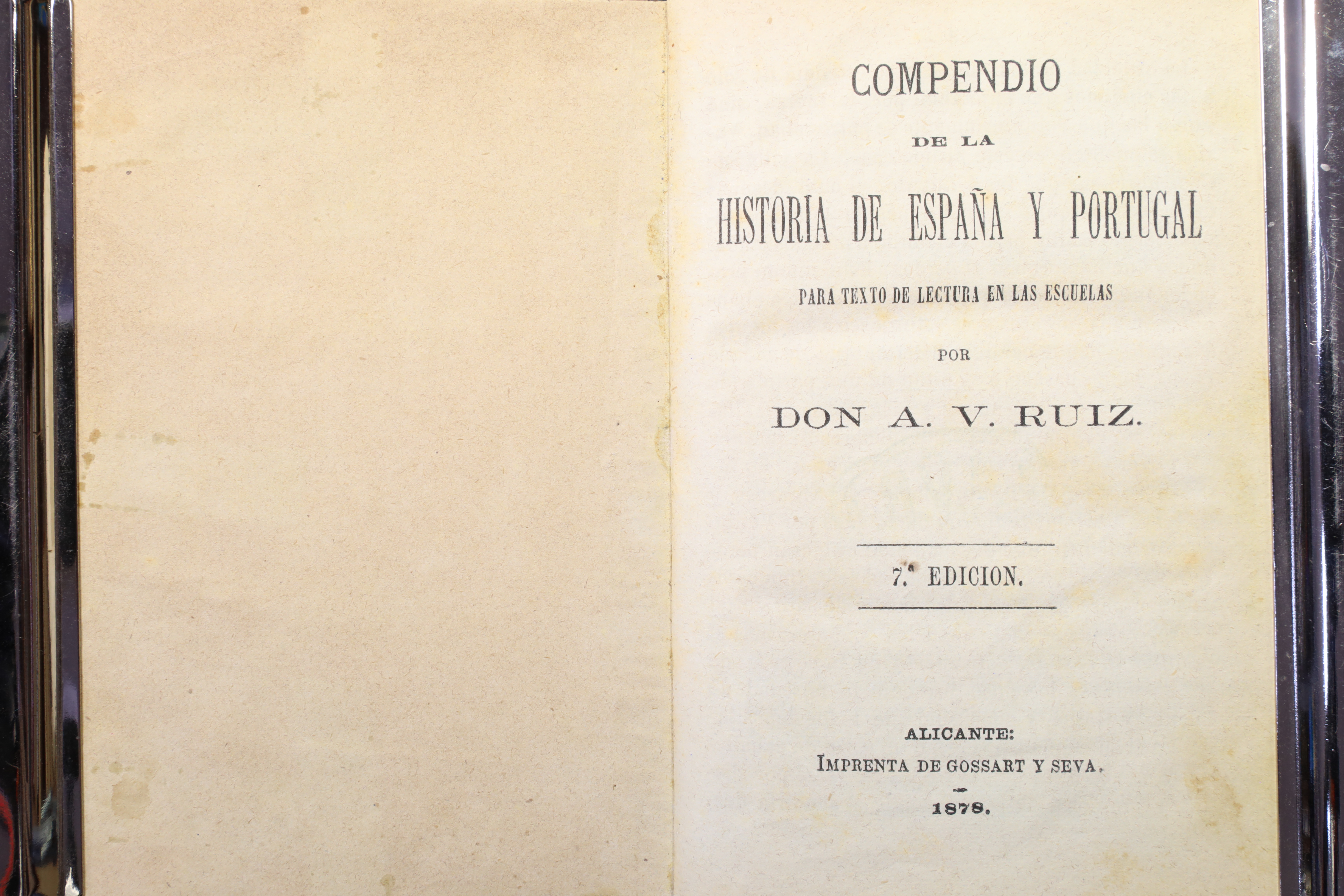 LIBRO COMPENDIO DE LA HISTORIA DE ESPAÑA Y PORTUGAL. 1878 