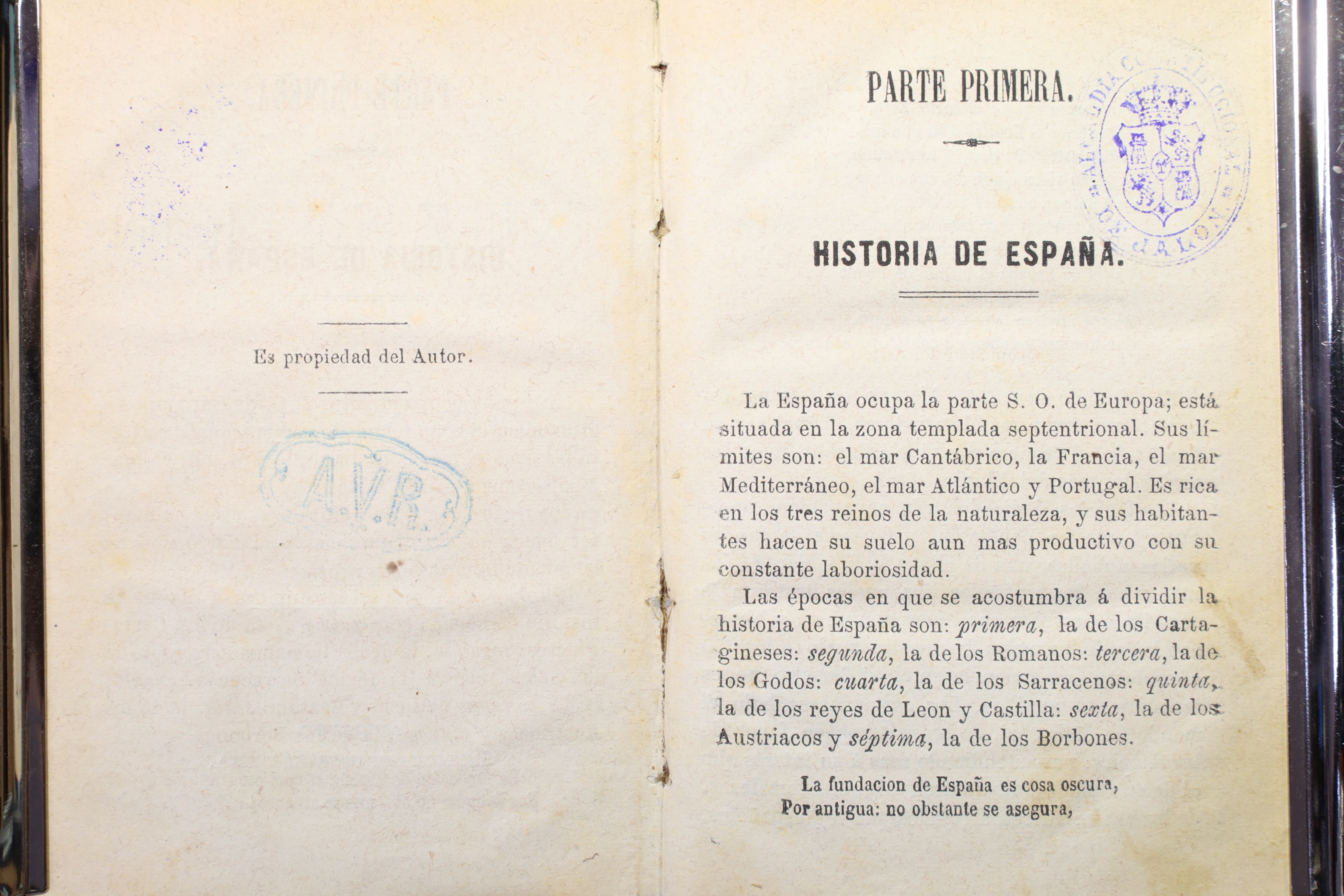 LIBRO COMPENDIO DE LA HISTORIA DE ESPAÑA Y PORTUGAL. 1878 