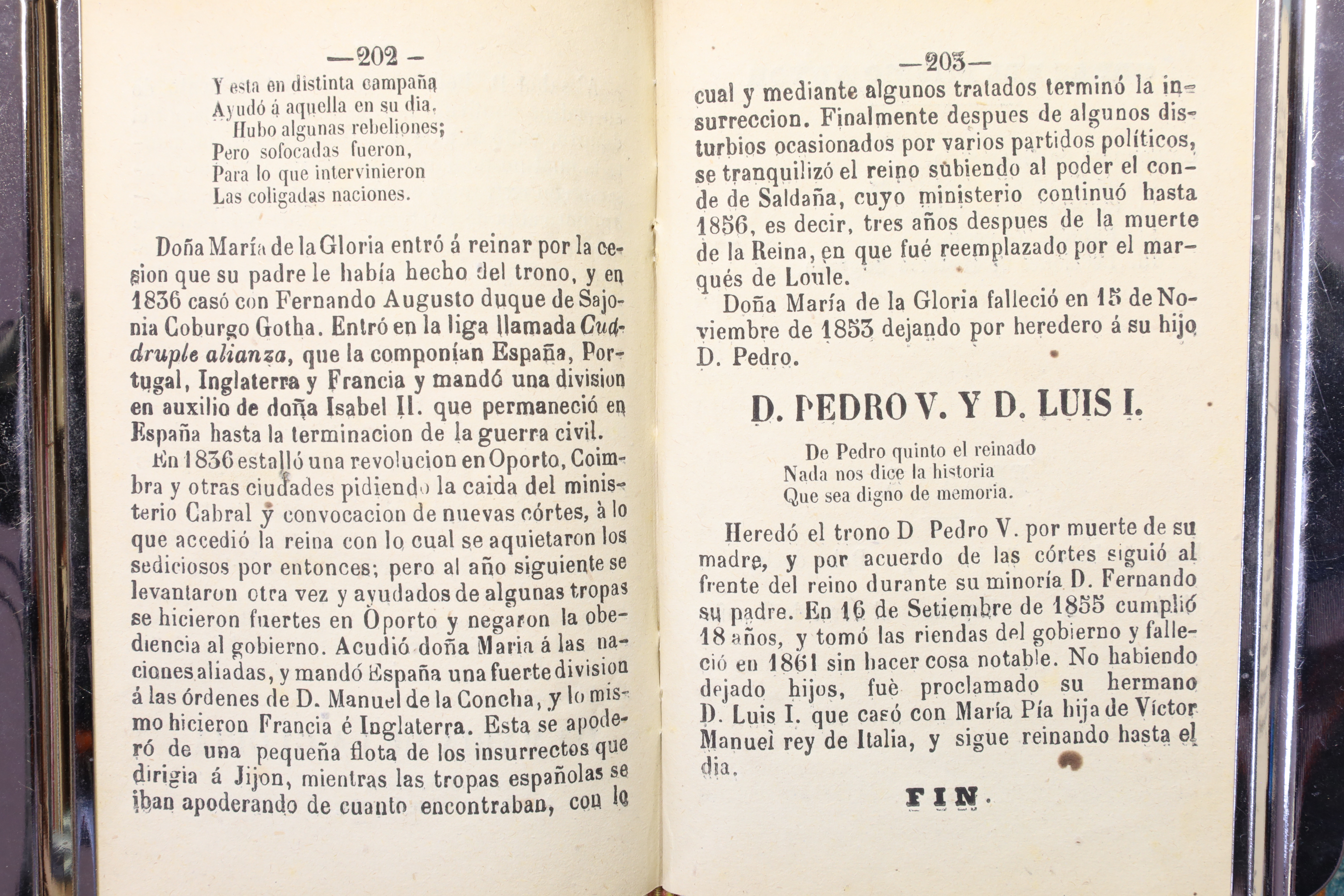 LIBRO COMPENDIO DE LA HISTORIA DE ESPAÑA Y PORTUGAL. RUIZ. 1876 