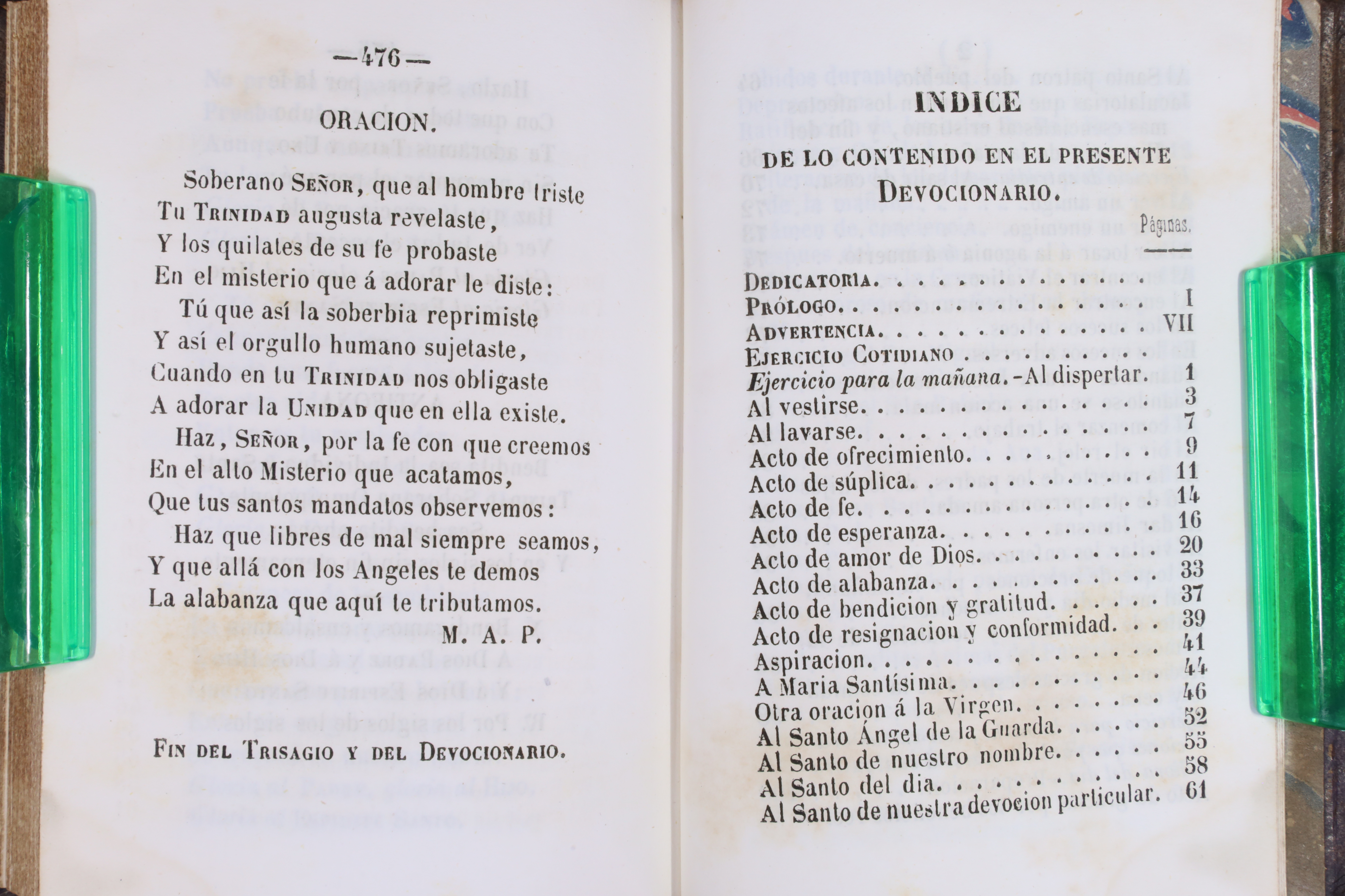 LIBRO EJERCICIO COTIDIANO Y NOVÍSIMO DEVOCIONARIO. MIGUEL AGUSTÍN PRÍNCIPE. 1844