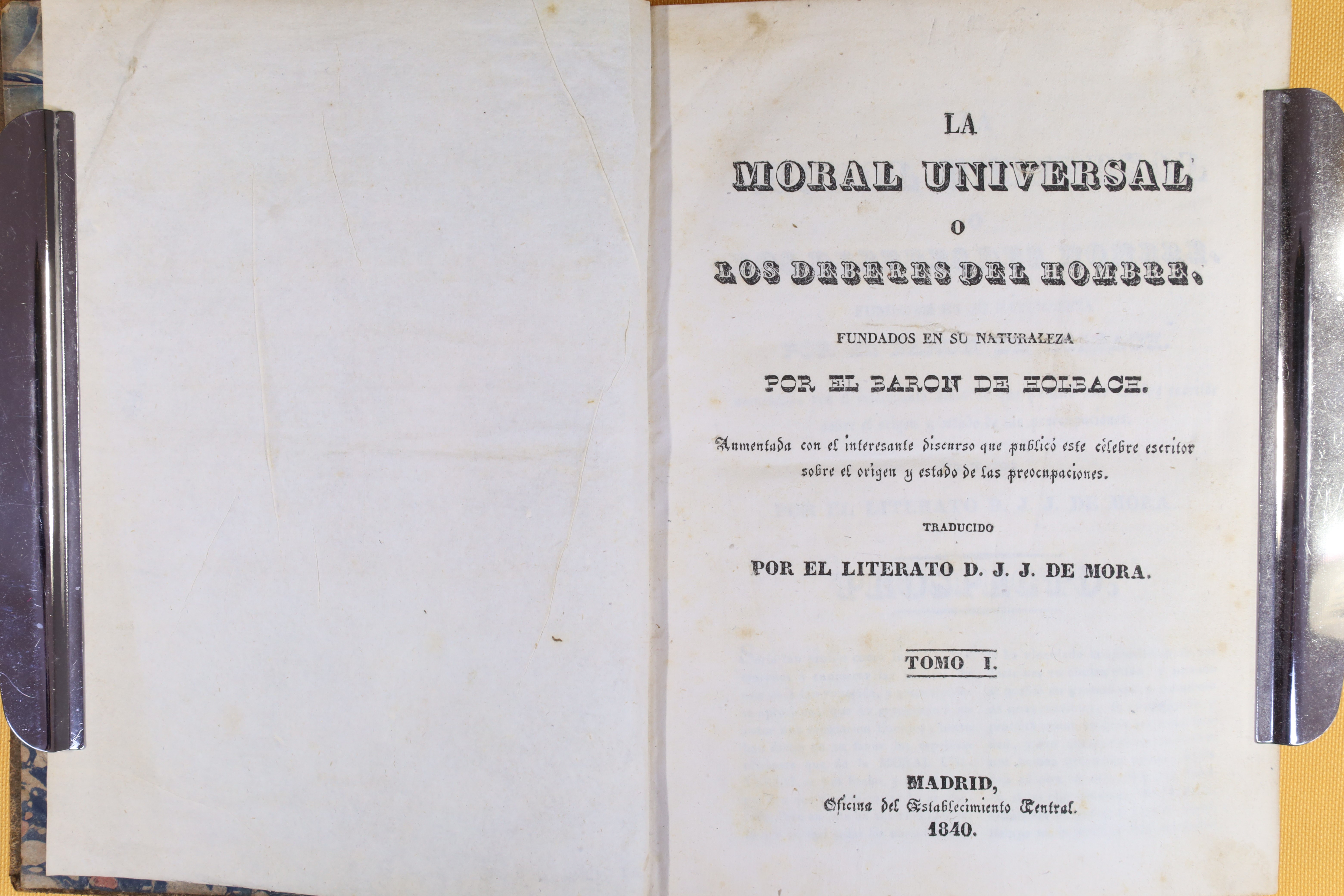 LIBRO LA MORAL UNIVERSAL. TRES TOMOS. 1840 (t)