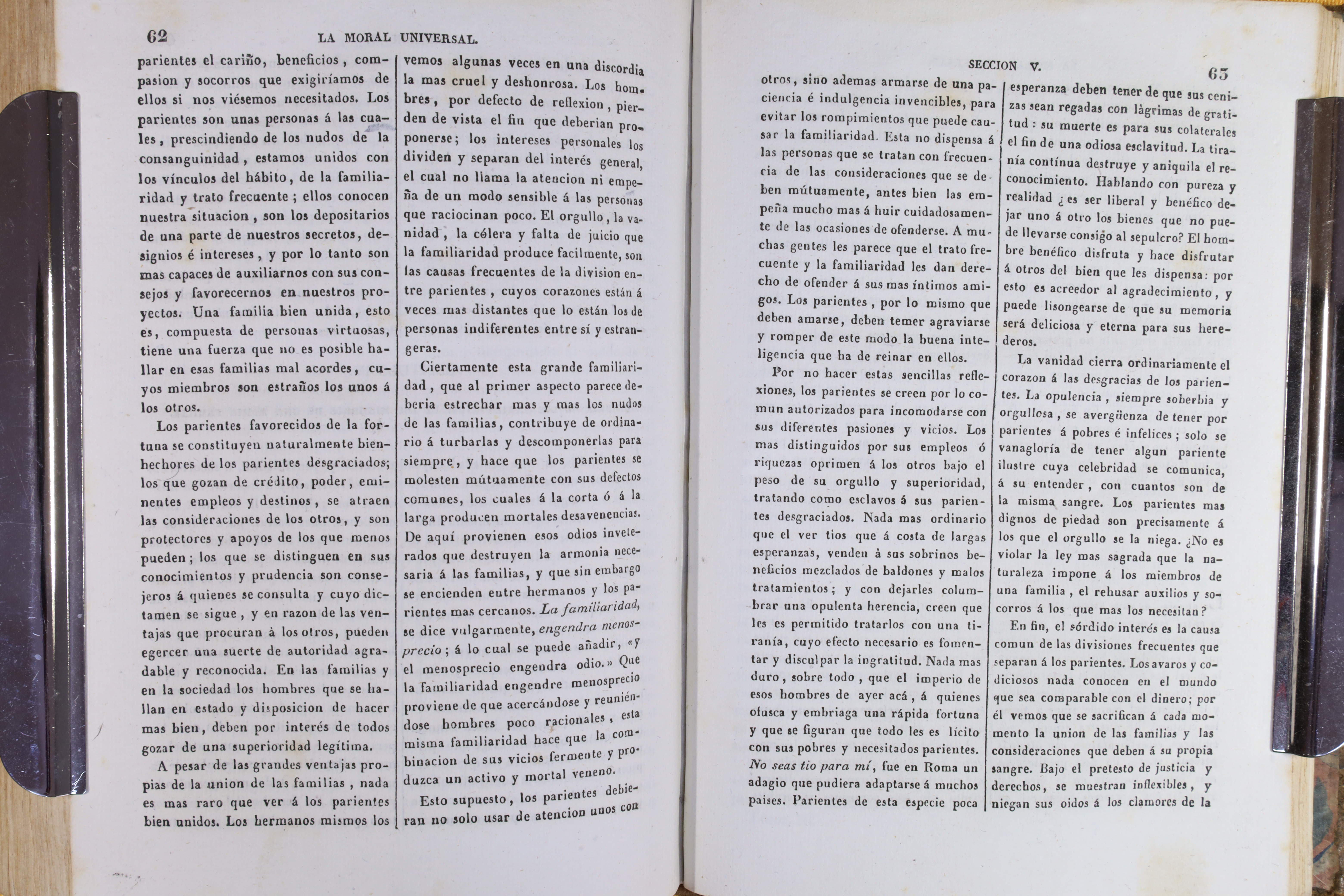 LIBRO LA MORAL UNIVERSAL. TRES TOMOS. 1840 (t)