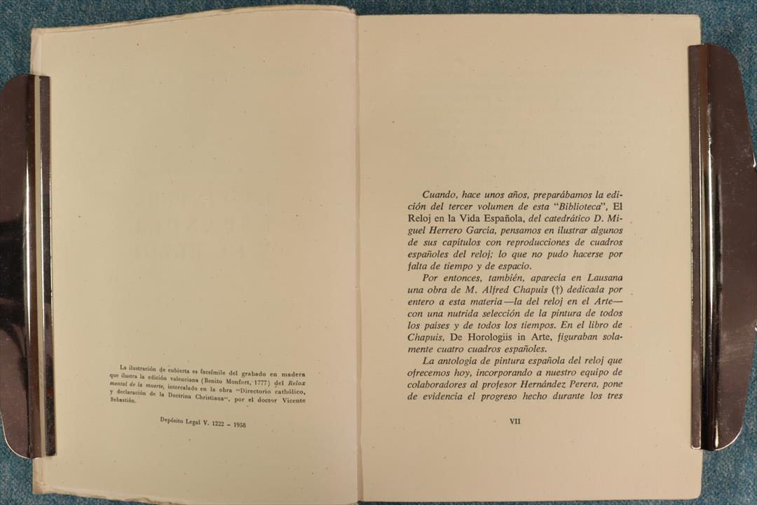 LIBRO LA PINTURA ESPAÑOLA Y EL RELOJ. 1958 (t)