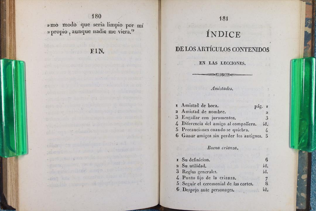 LIBRO LECCIONES DE MUNDO Y DE CRIANZA. 1831 (t)