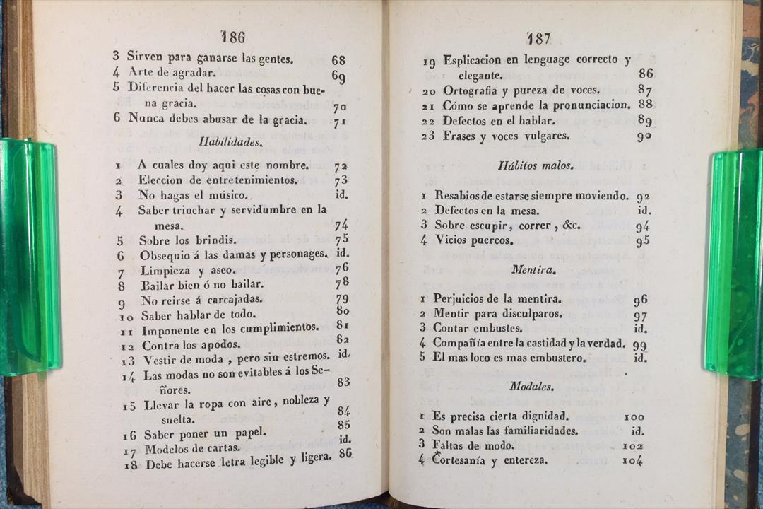 LIBRO LECCIONES DE MUNDO Y DE CRIANZA. 1831 (t)