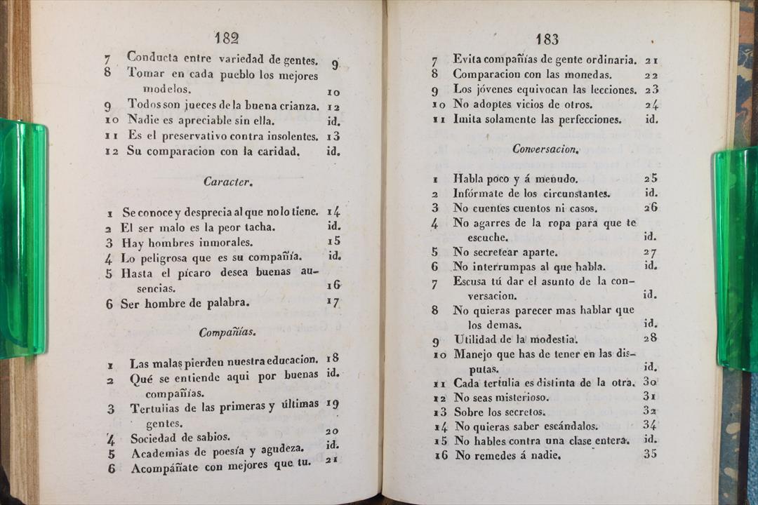 LIBRO LECCIONES DE MUNDO Y DE CRIANZA. 1831 (t)