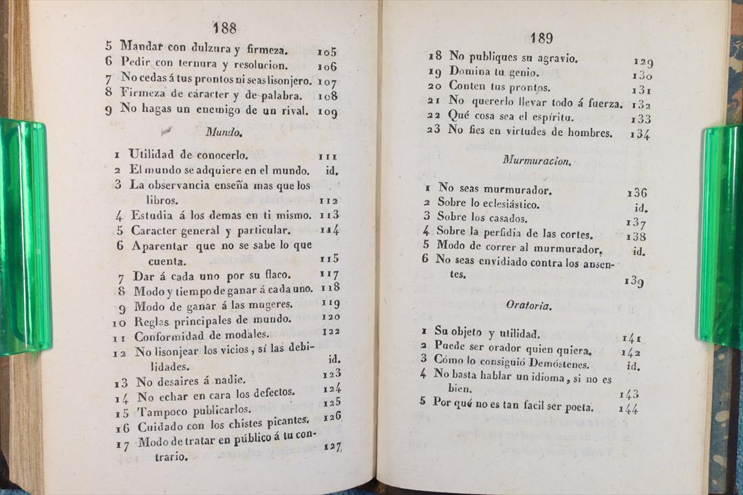 LIBRO LECCIONES DE MUNDO Y DE CRIANZA. 1831 (t)