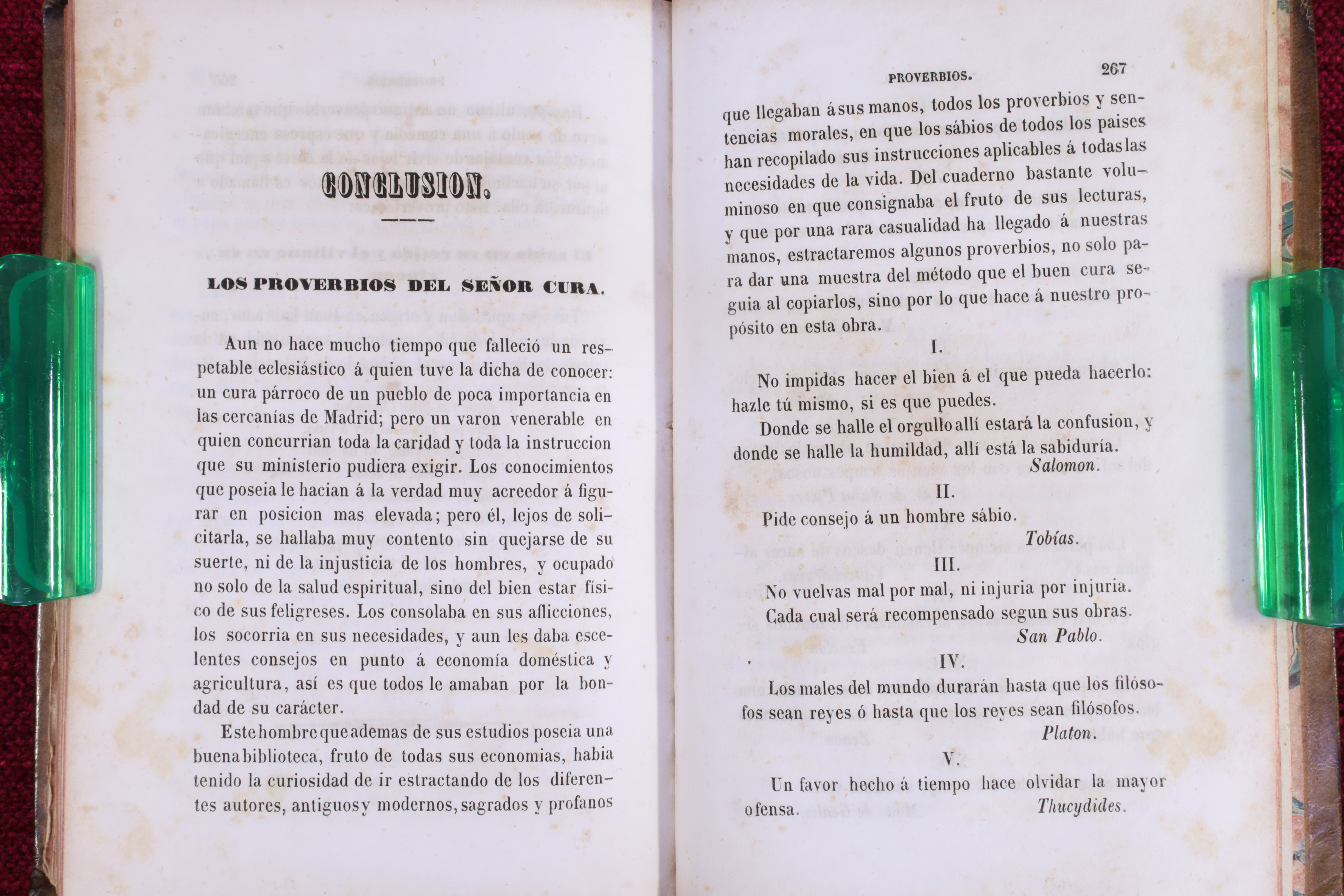 LIBRO LOS CIEN PROVERBIOS O LA SABIDURÍA DE LAS NACIONES. 1845