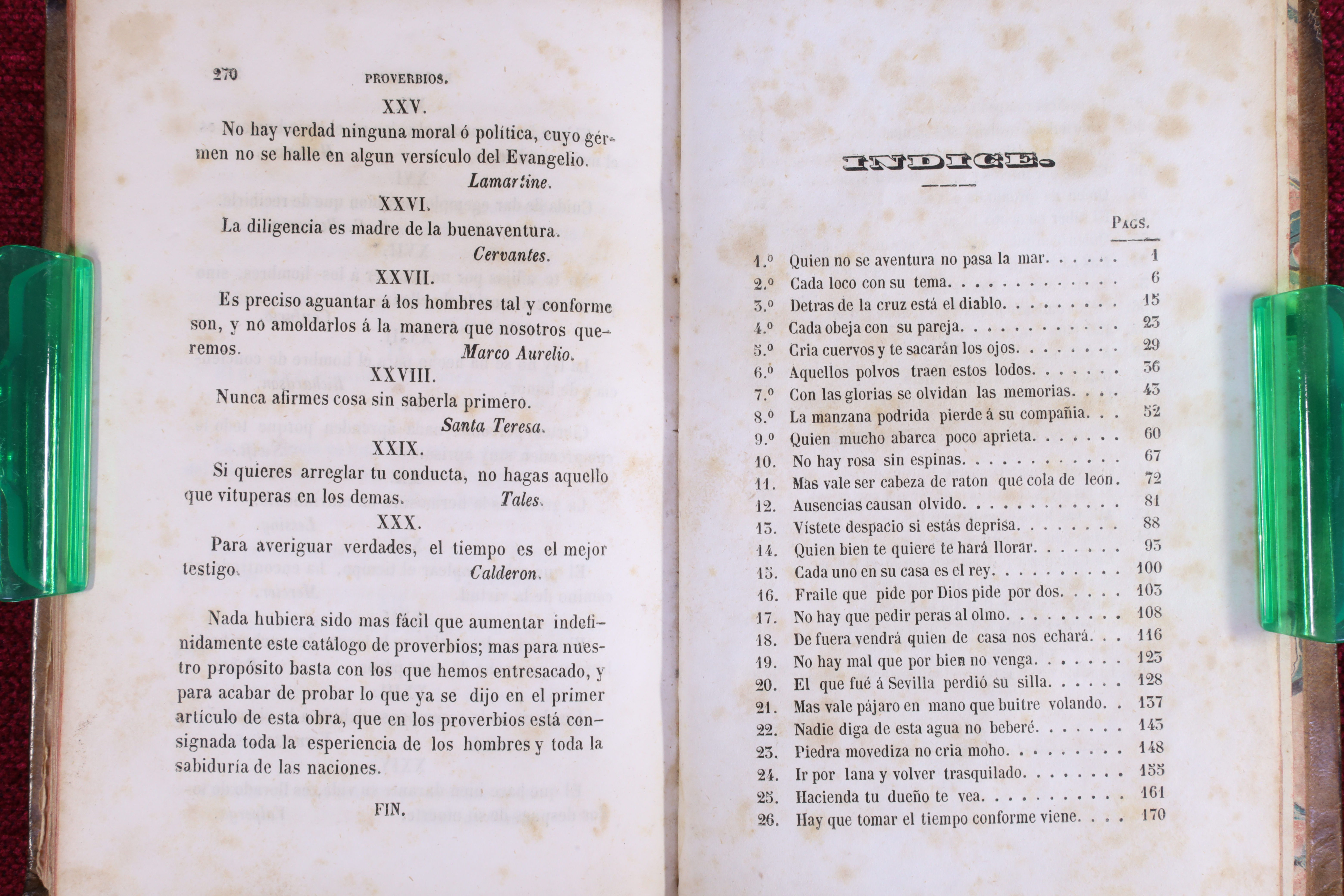 LIBRO LOS CIEN PROVERBIOS O LA SABIDURÍA DE LAS NACIONES. 1845