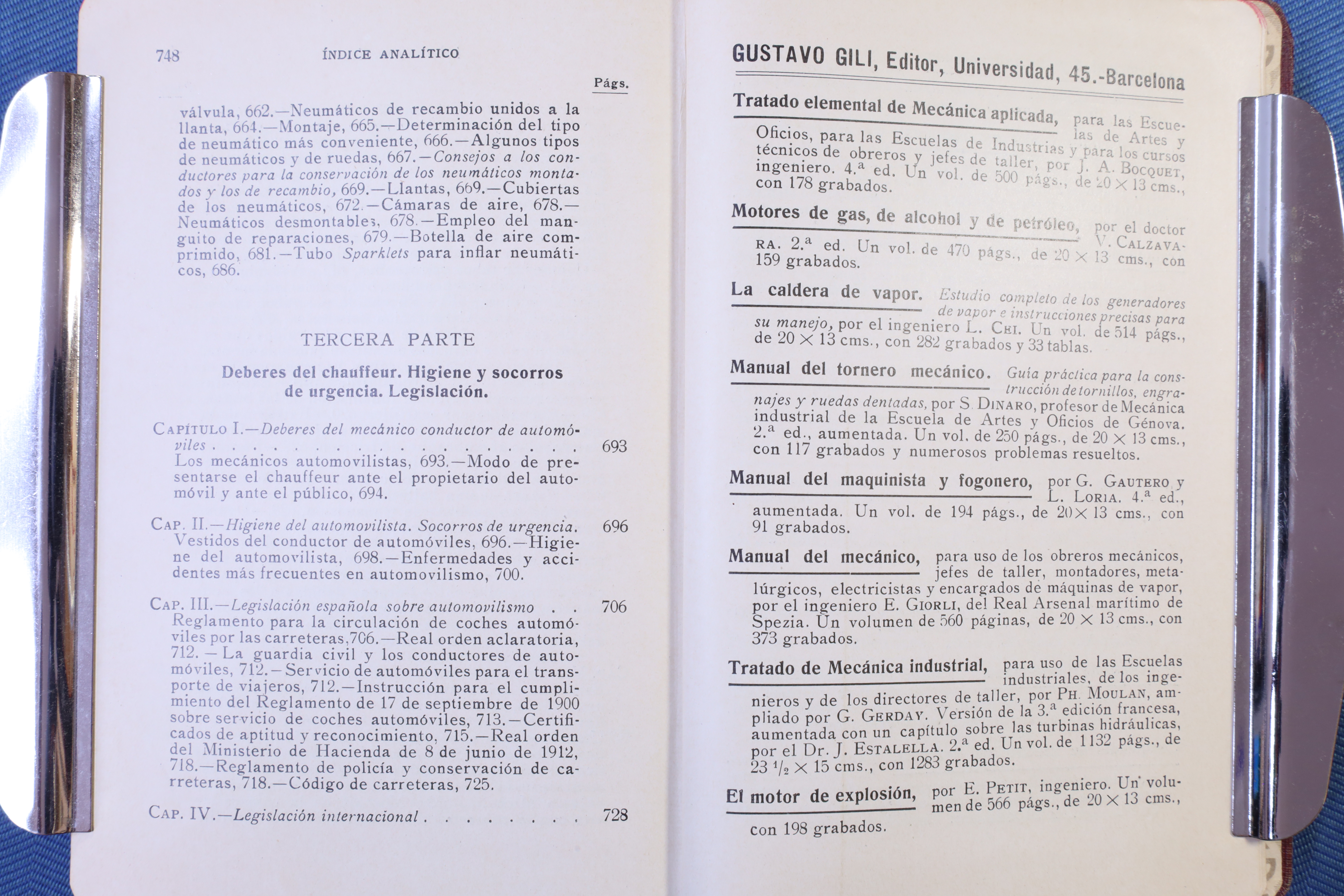 LIBRO MANUAL DEL AUTOMOVILISTA Y RECETARIO DEL AUTOMOVILISTA. DOS TOMOS. 