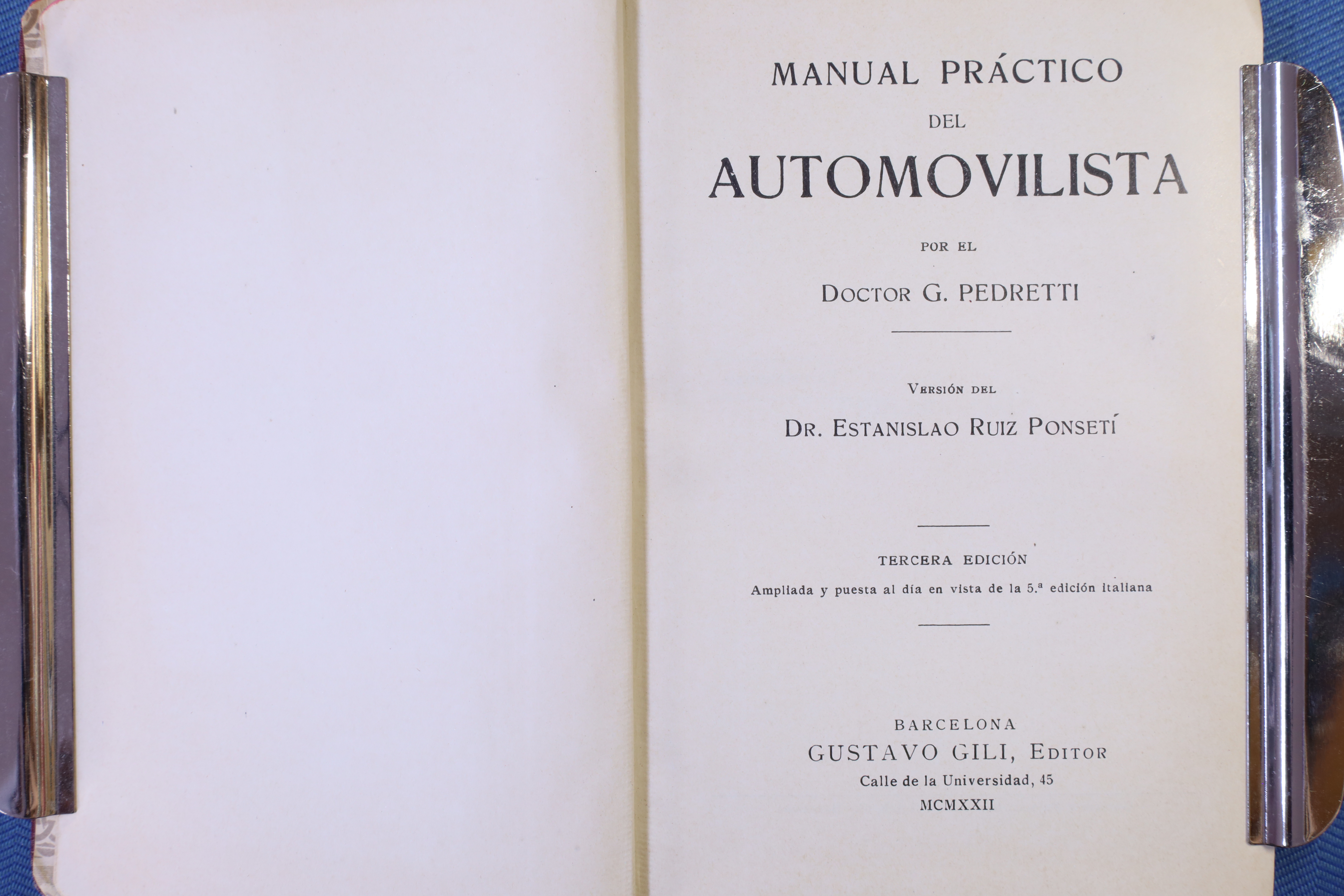 LIBRO MANUAL DEL AUTOMOVILISTA Y RECETARIO DEL AUTOMOVILISTA. DOS TOMOS. 