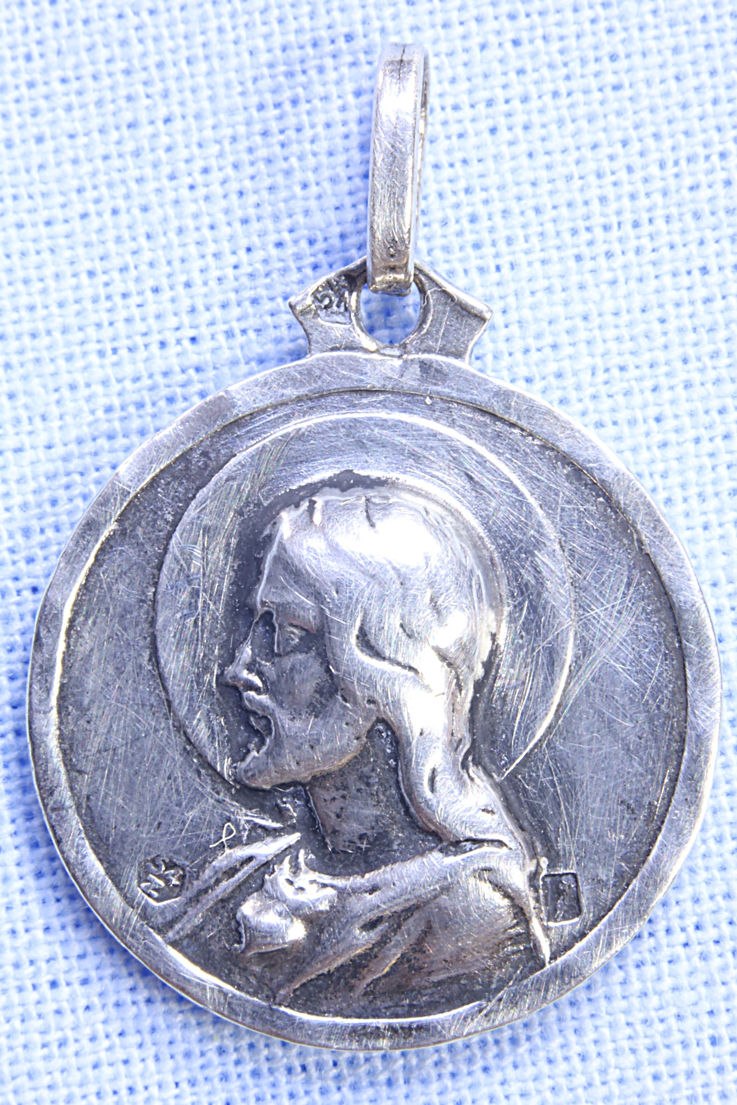 Antiques of medal sacred heart virgin of carmen silver