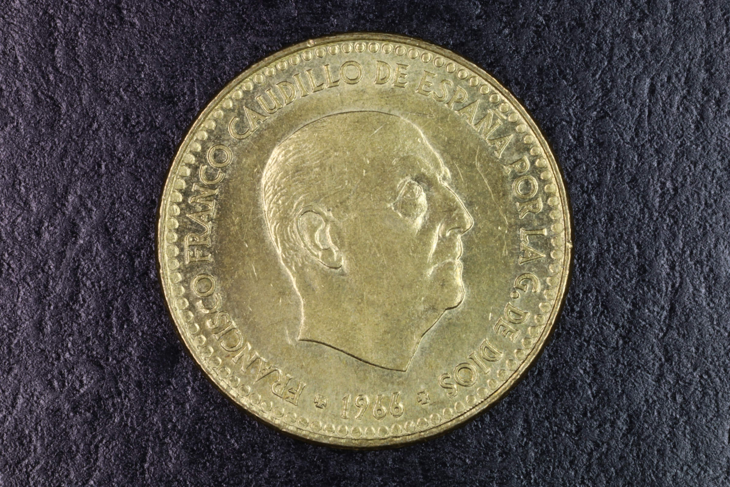 Antiques of franc peseta coin  ebc