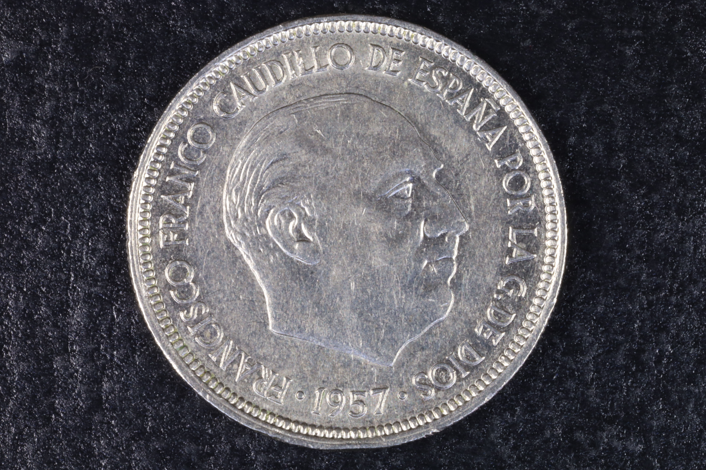 Antiques of franc coin pesetas  mbc