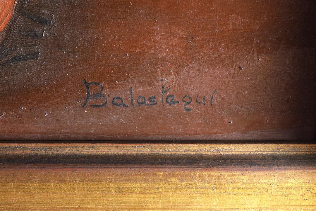 ÓLEO BODEGÓN GRANADAS. A. BAUTISTA BALASTEGUI. S.XX (t)