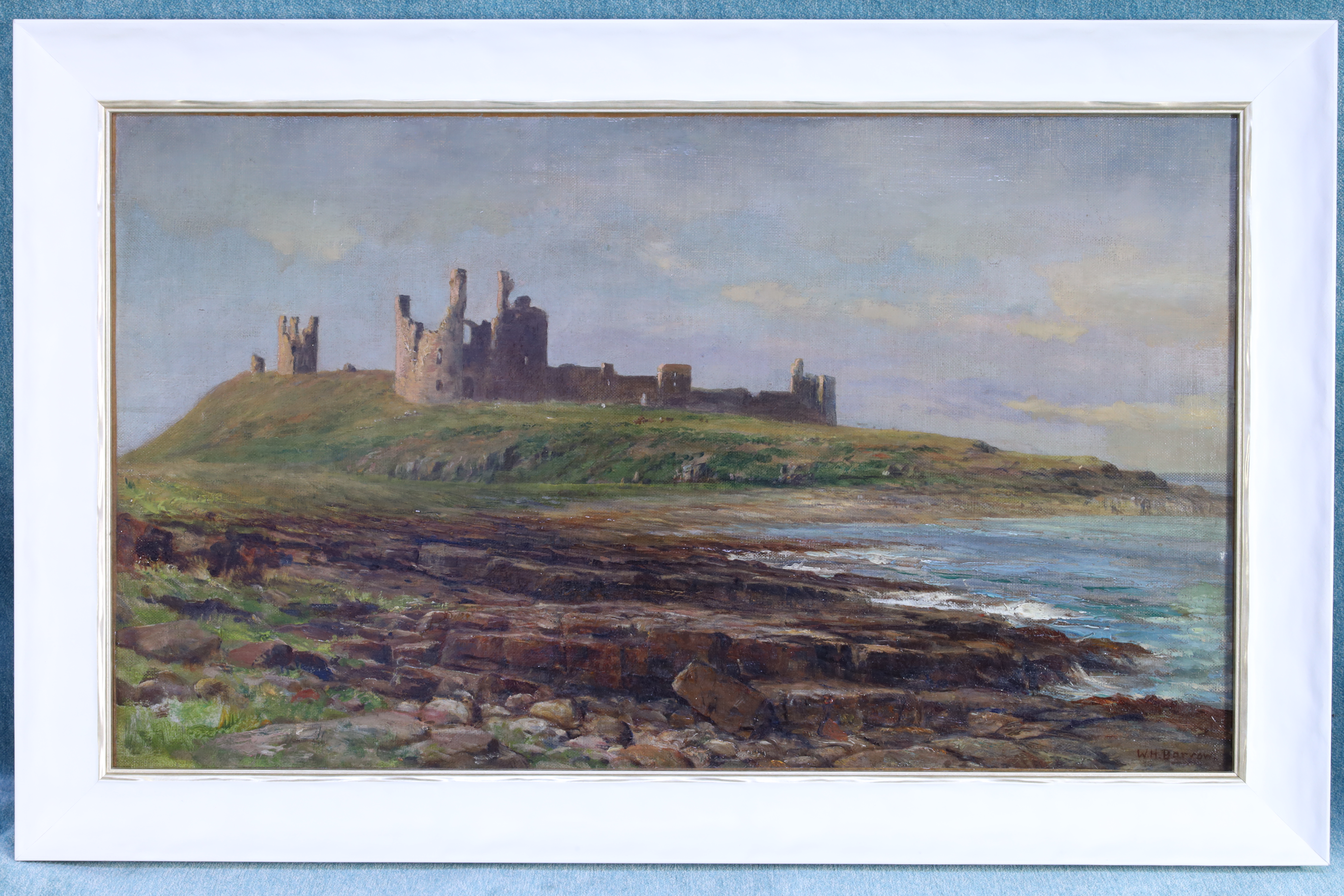 Antiques of oil painting castle in scotland signed wh barrow