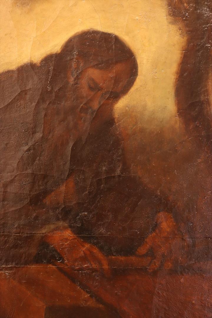 ÓLEO SOBRE LIENZO. SAGRADA FAMILIA. FIRMADO F. CABRERA. (t)