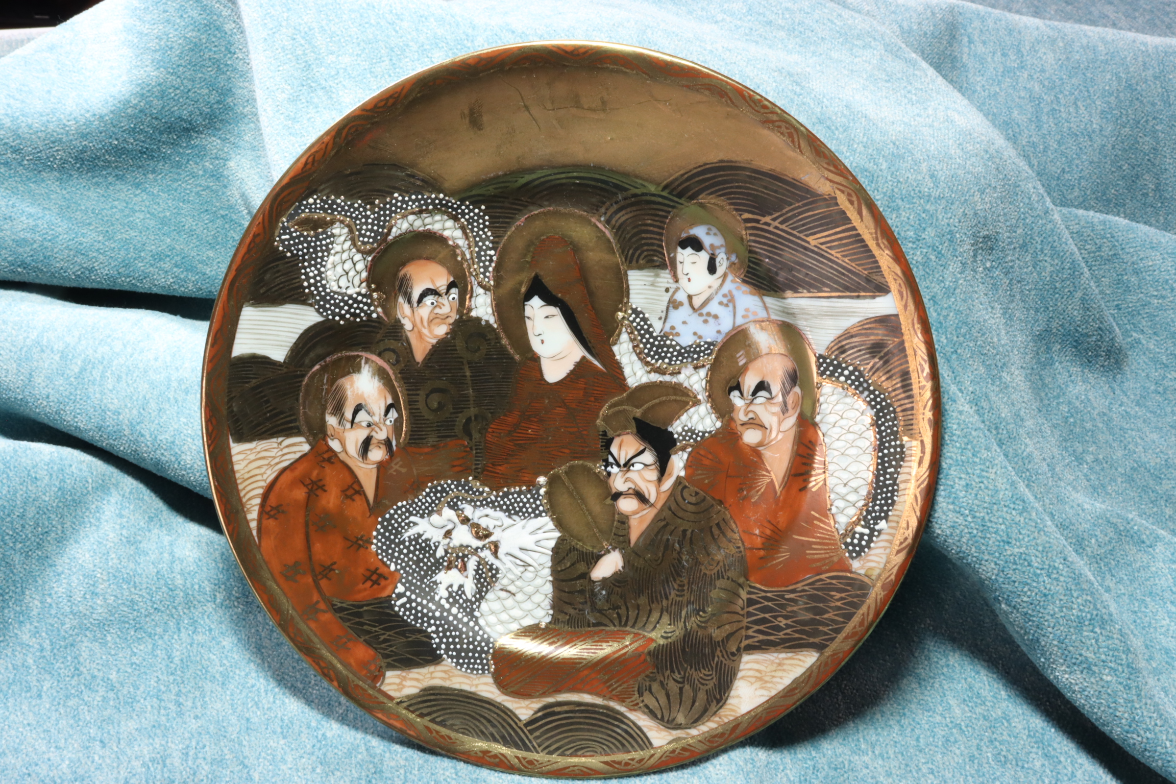 Antiques of satsuma medium porcelain plate japanese taisho