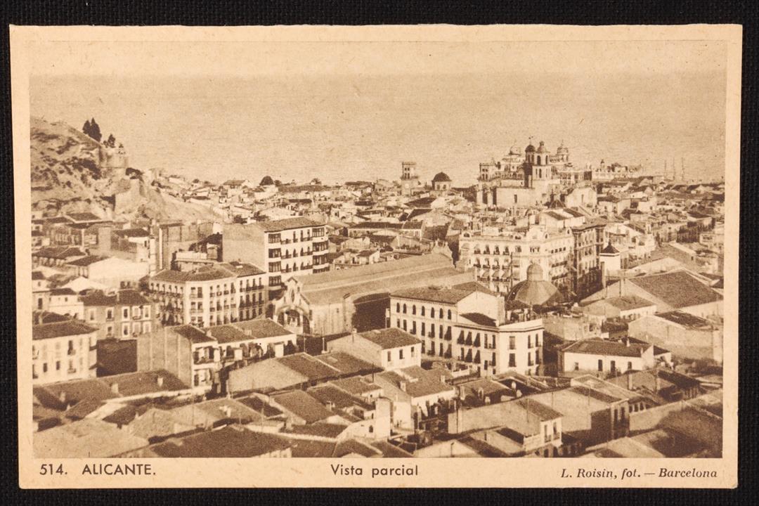 Antiguedades de postal alicante vista parcial sepia x