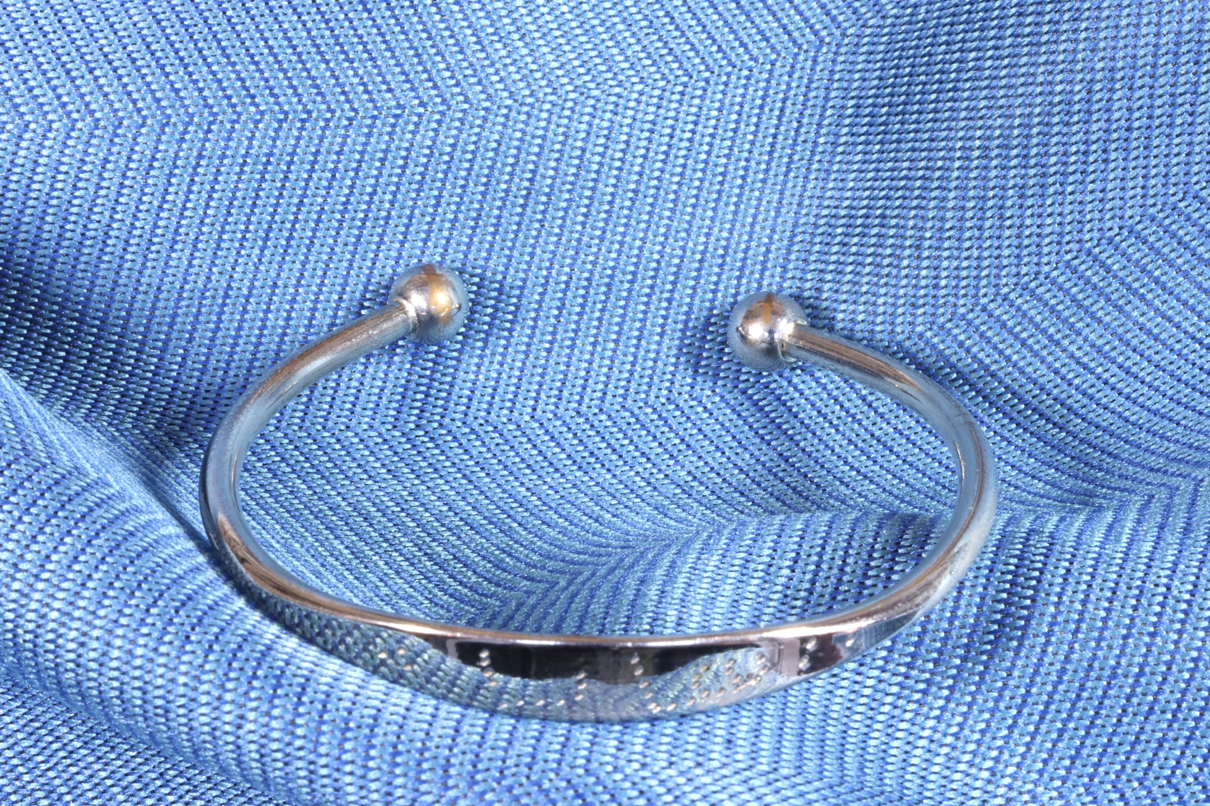 Antiques of silver bracelet open with beads