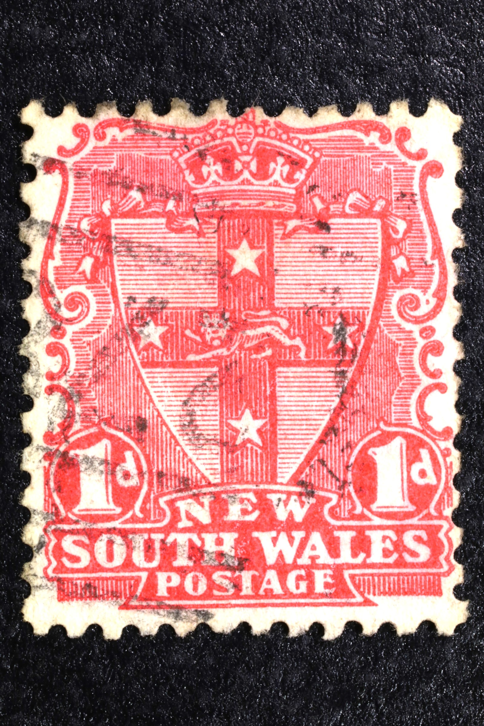 Antiques of postal stamp australia new south wales penique used