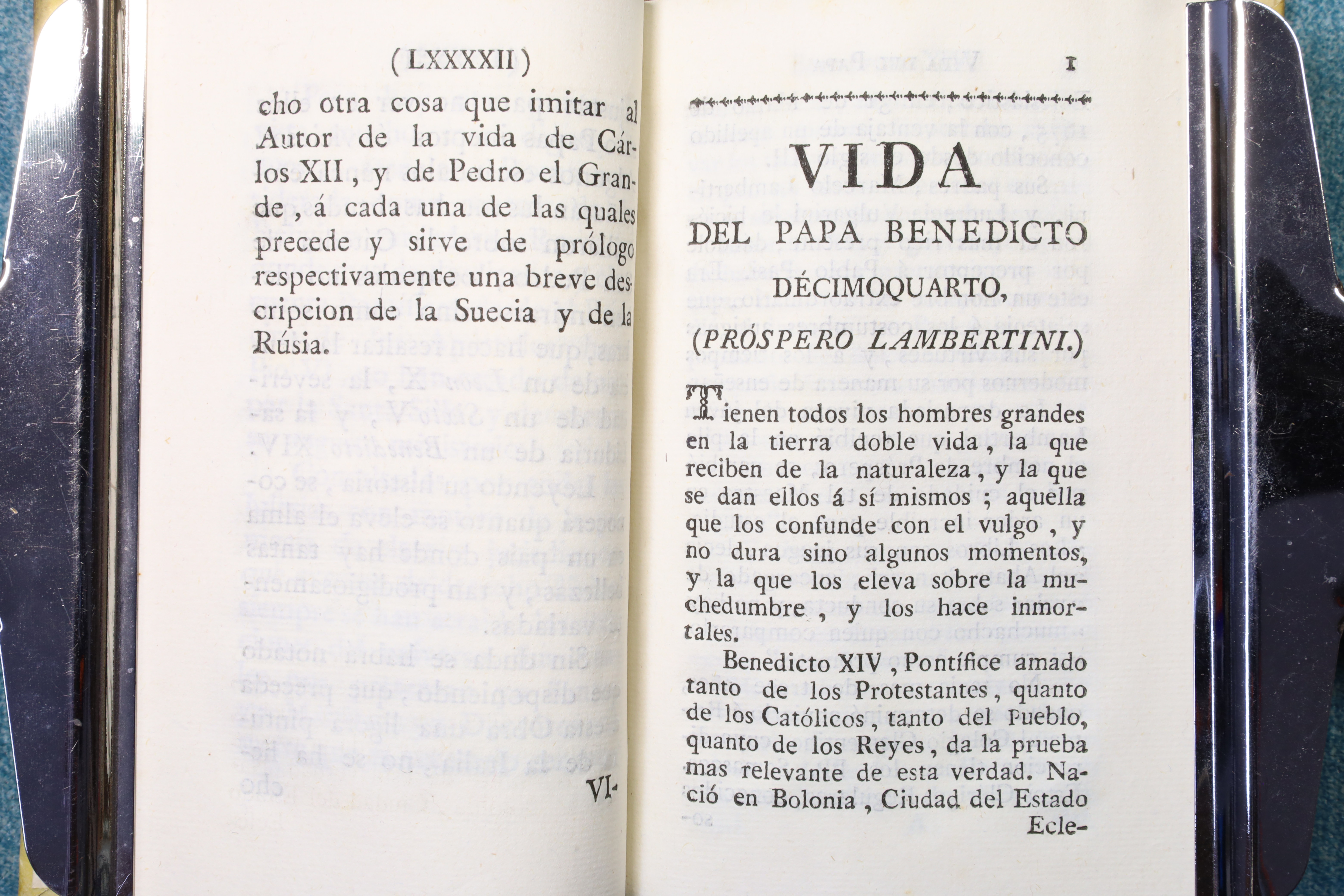 VIDA DEL PAPA BENEDICTO XIV. CARACCIOLO. 1788