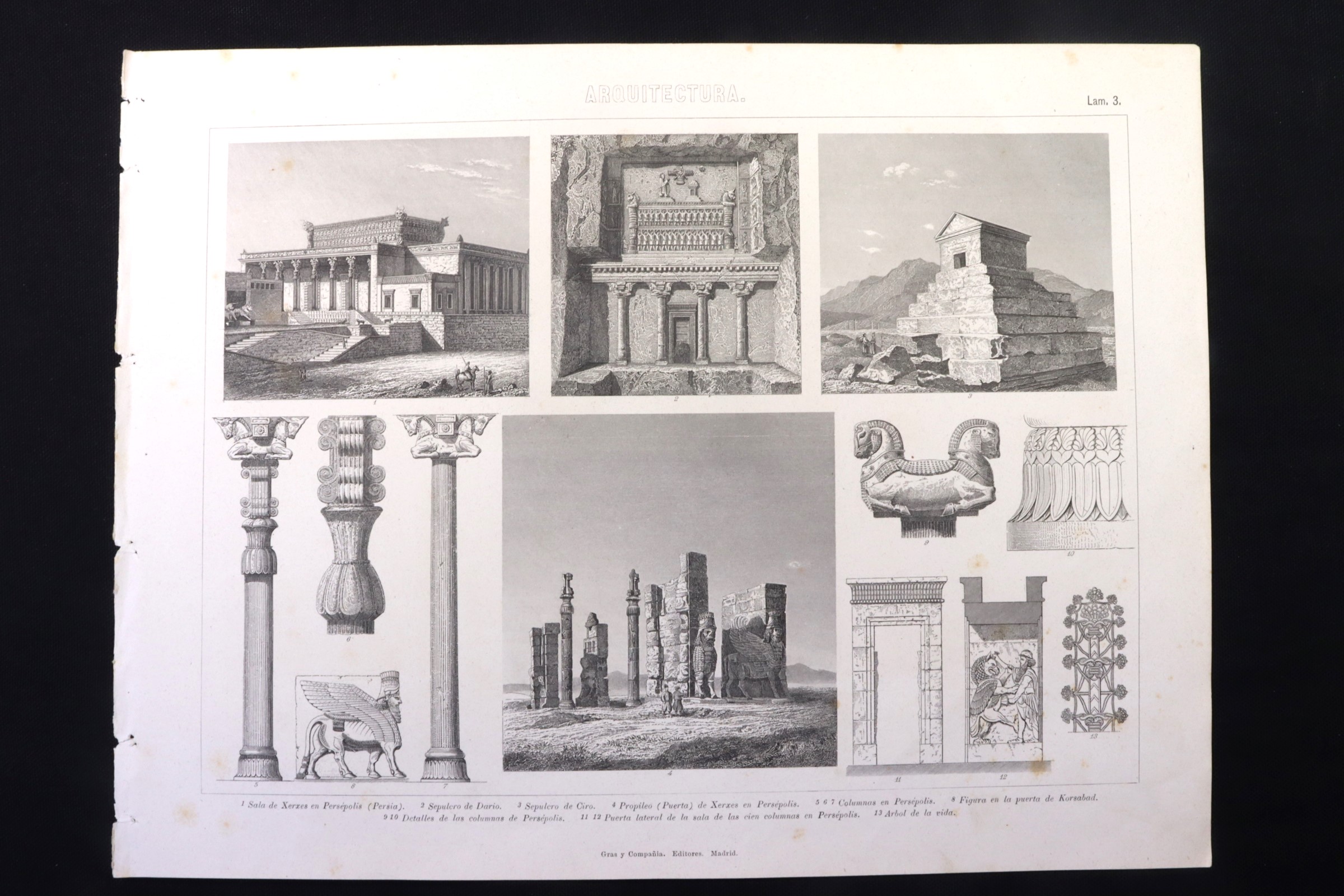 Antiques of engraving architecture gras persepolis persia