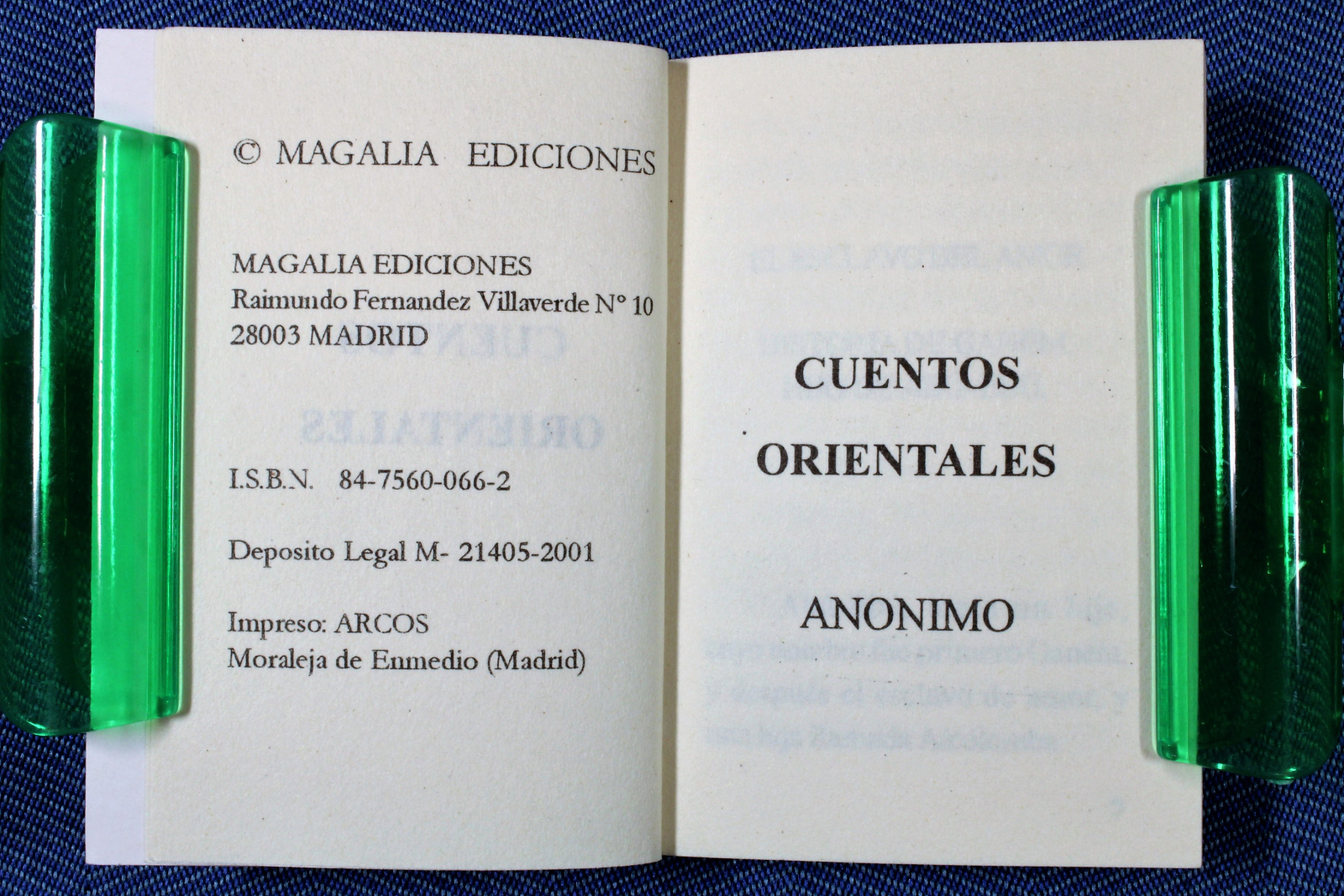 Libro Miniatura (5cm.-10cm.) Cuentos orientales